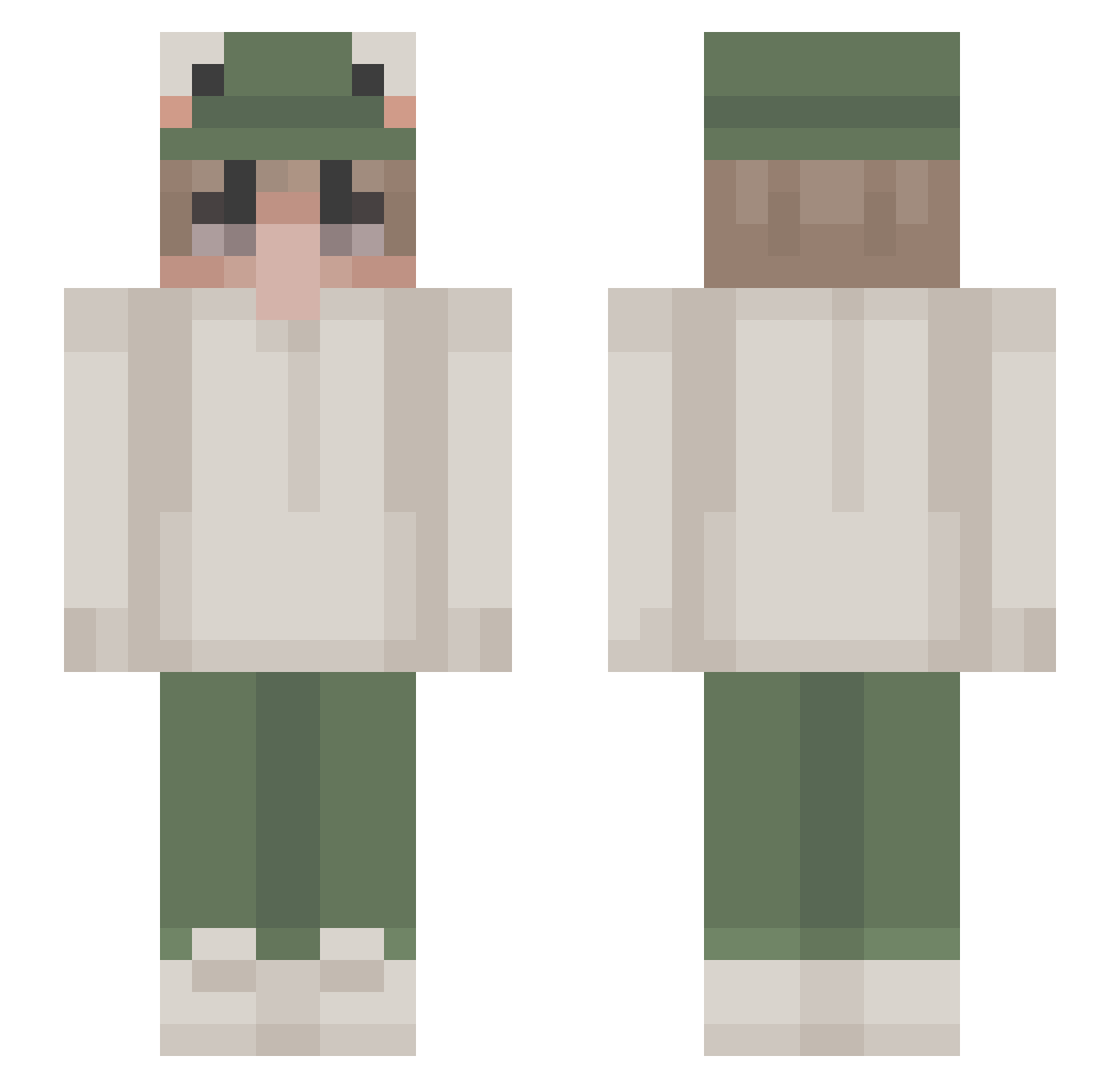 wintknecht Minecraft skin, front and back view