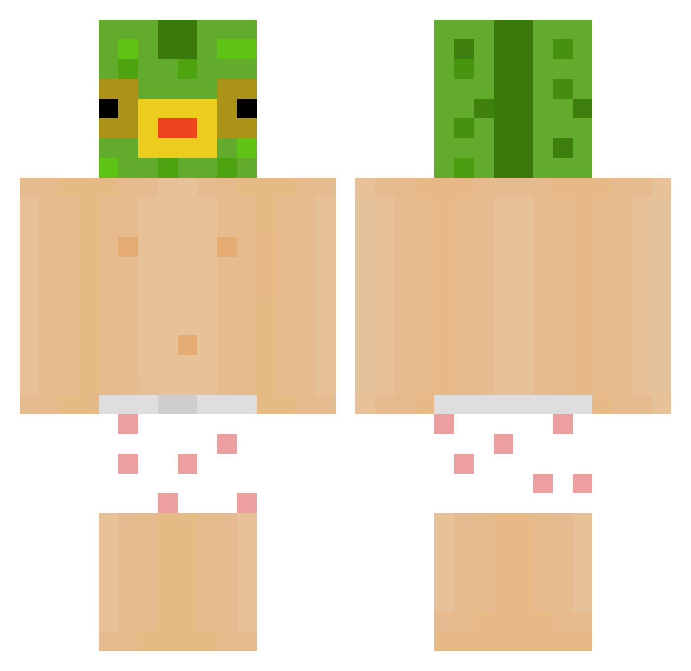 calculatedrice Minecraft skin, front and back view