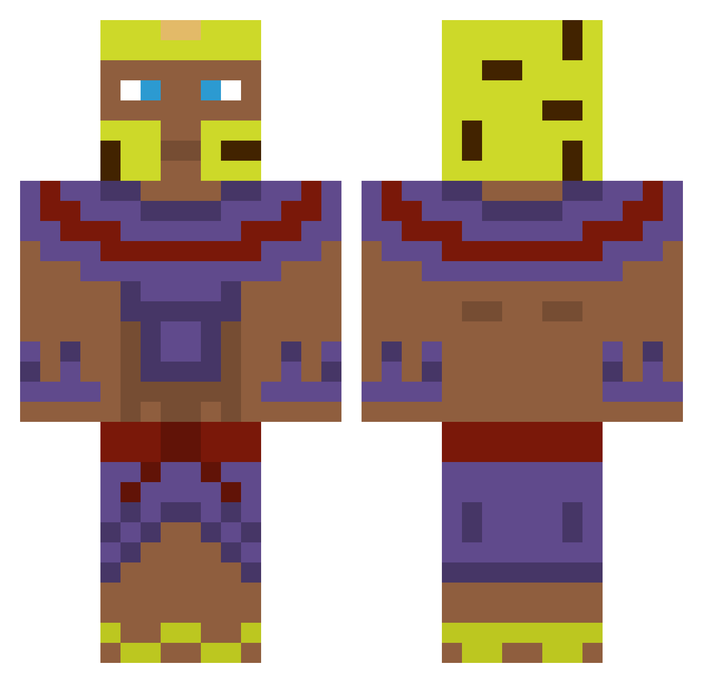 waviest Minecraft skin, front and back view