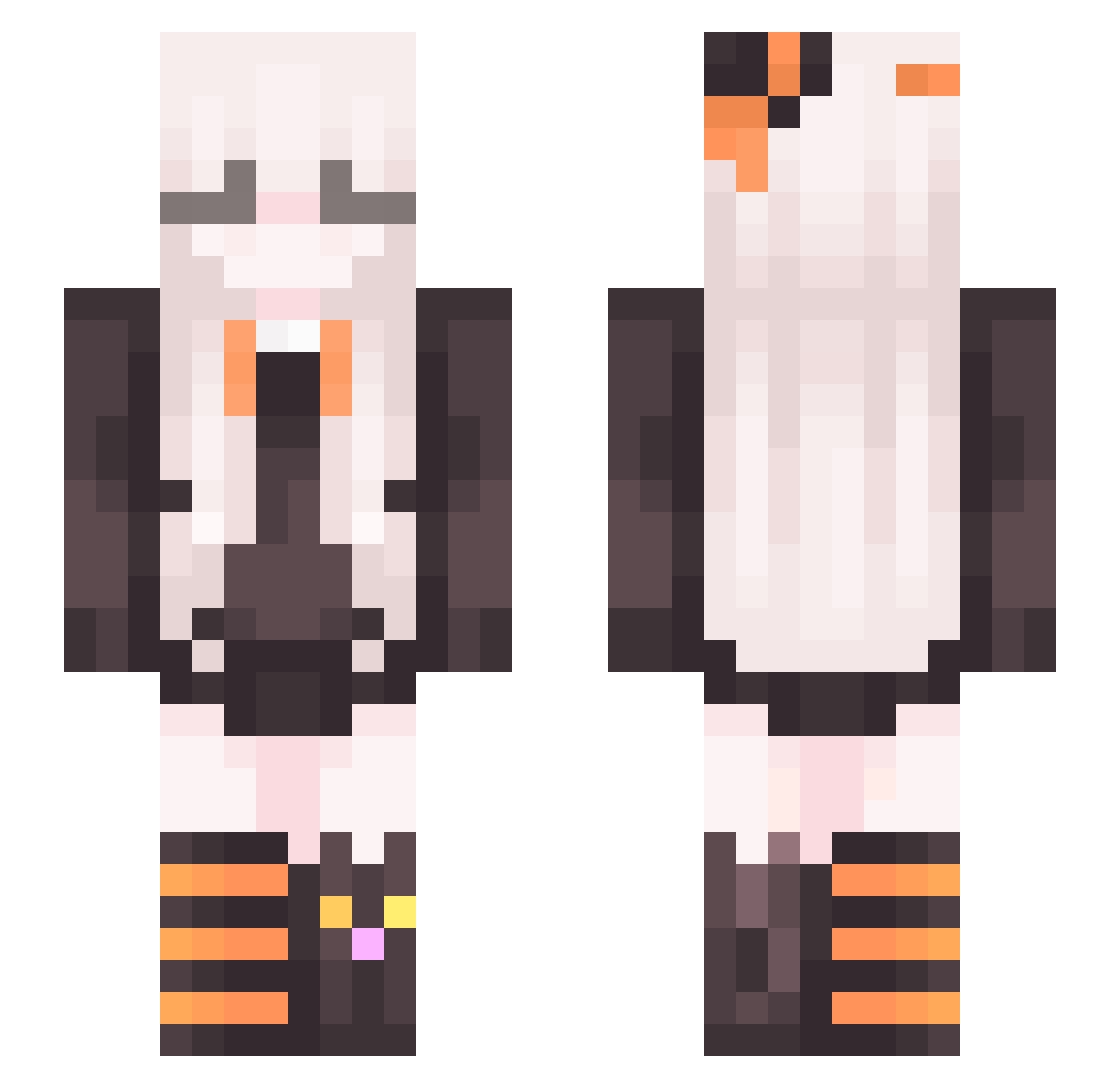 The_King_Banane Minecraft skin, front and back view