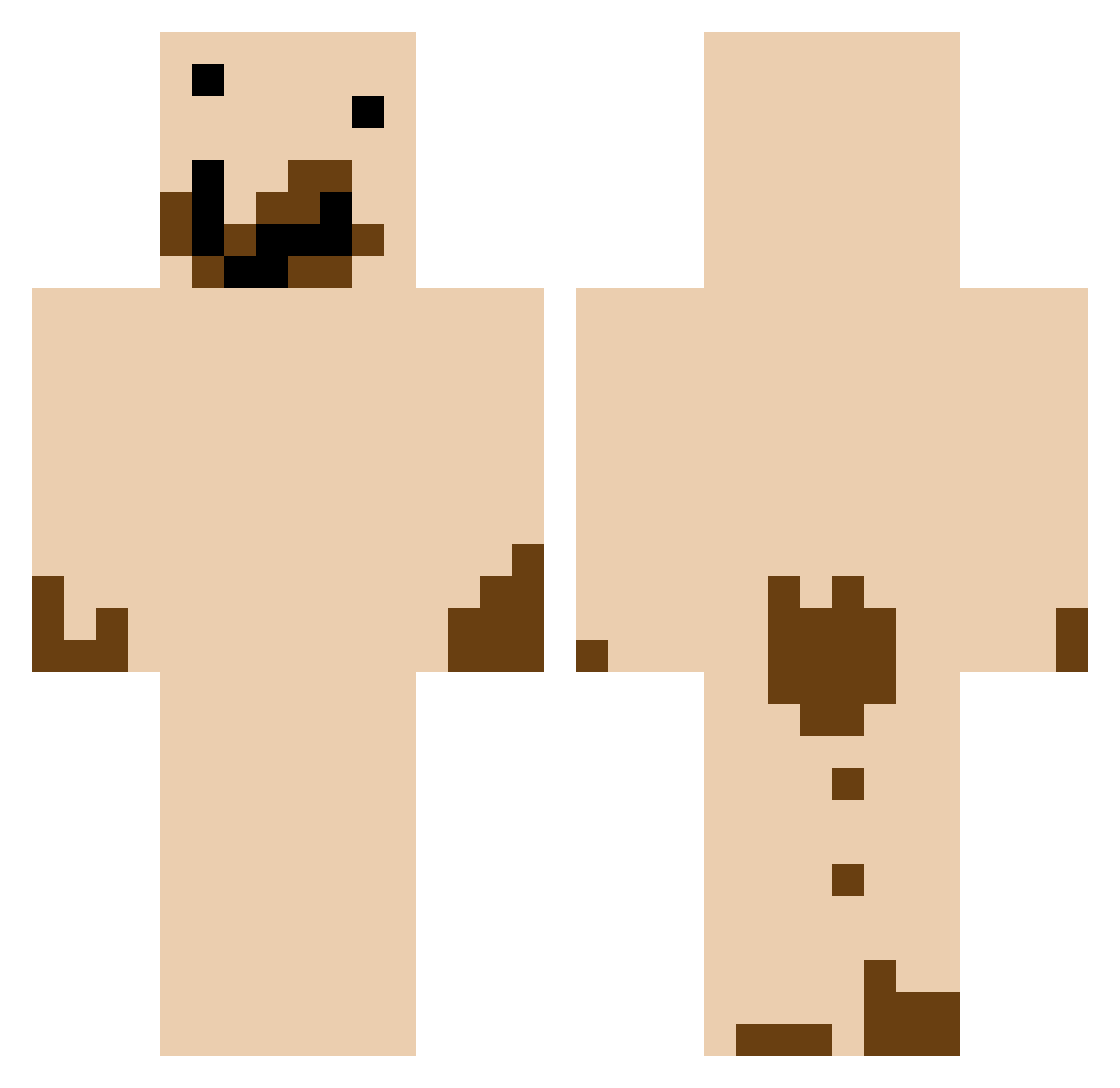 Yankalele Minecraft skin, front and back view