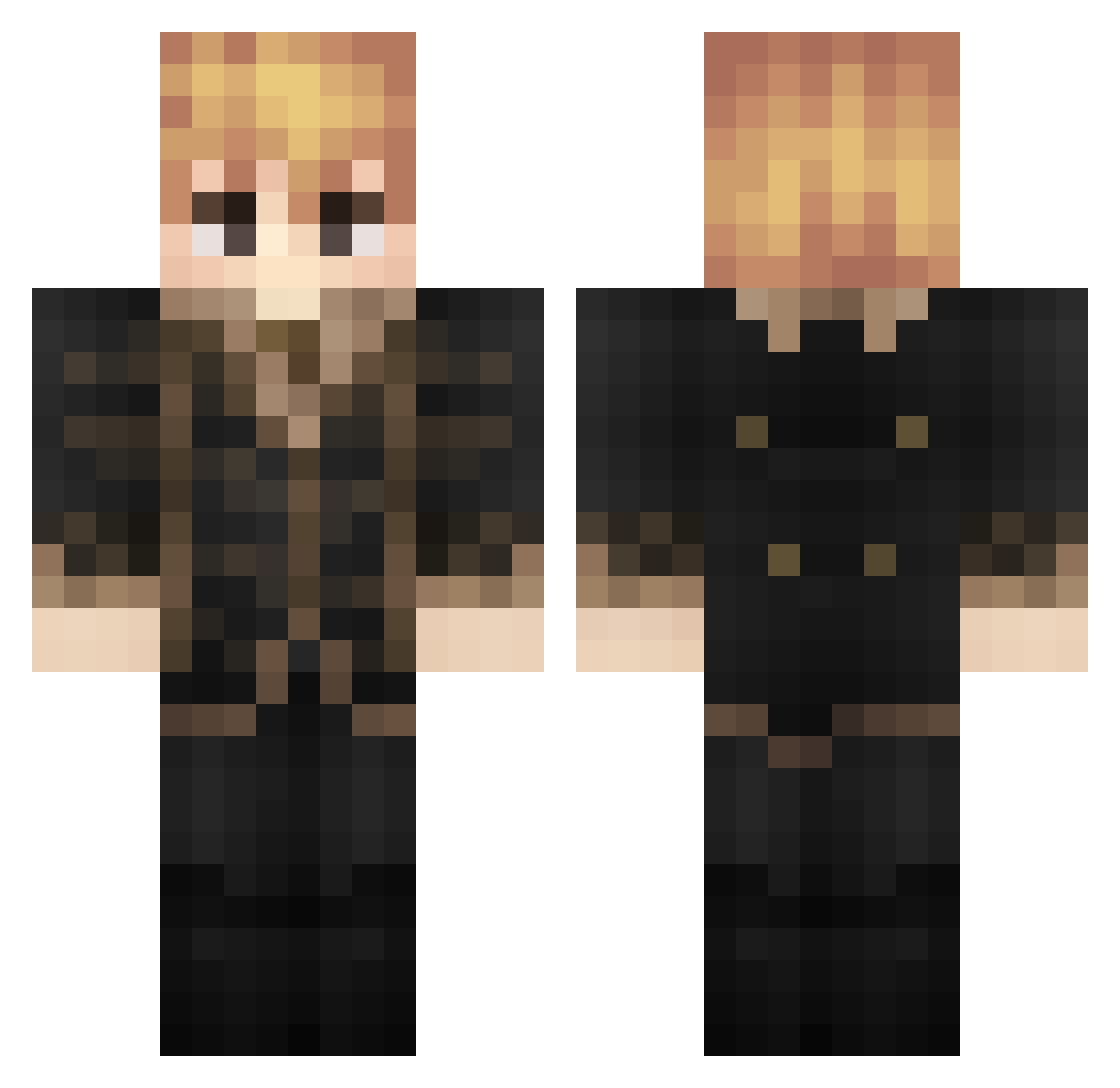 Parrm Minecraft skin, front and back view