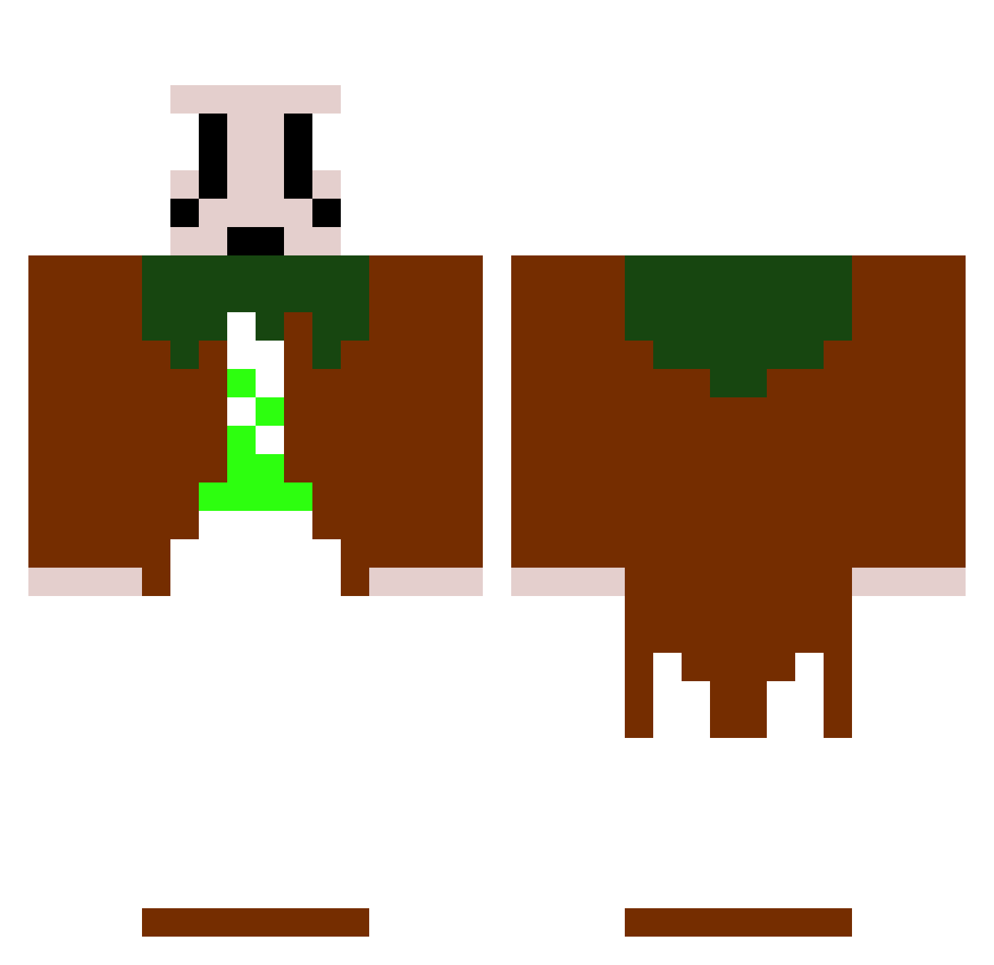 Precise Minecraft skin, front and back view