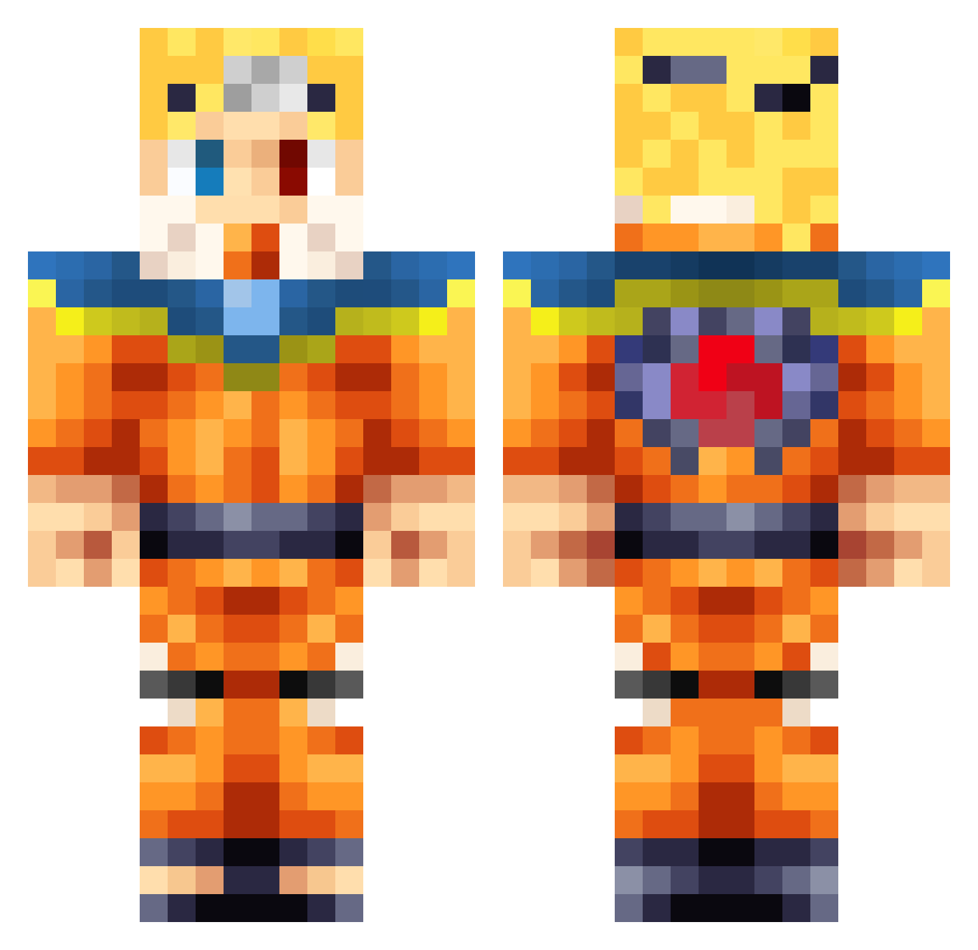 SKBDNJCorem5e Minecraft skin, front and back view