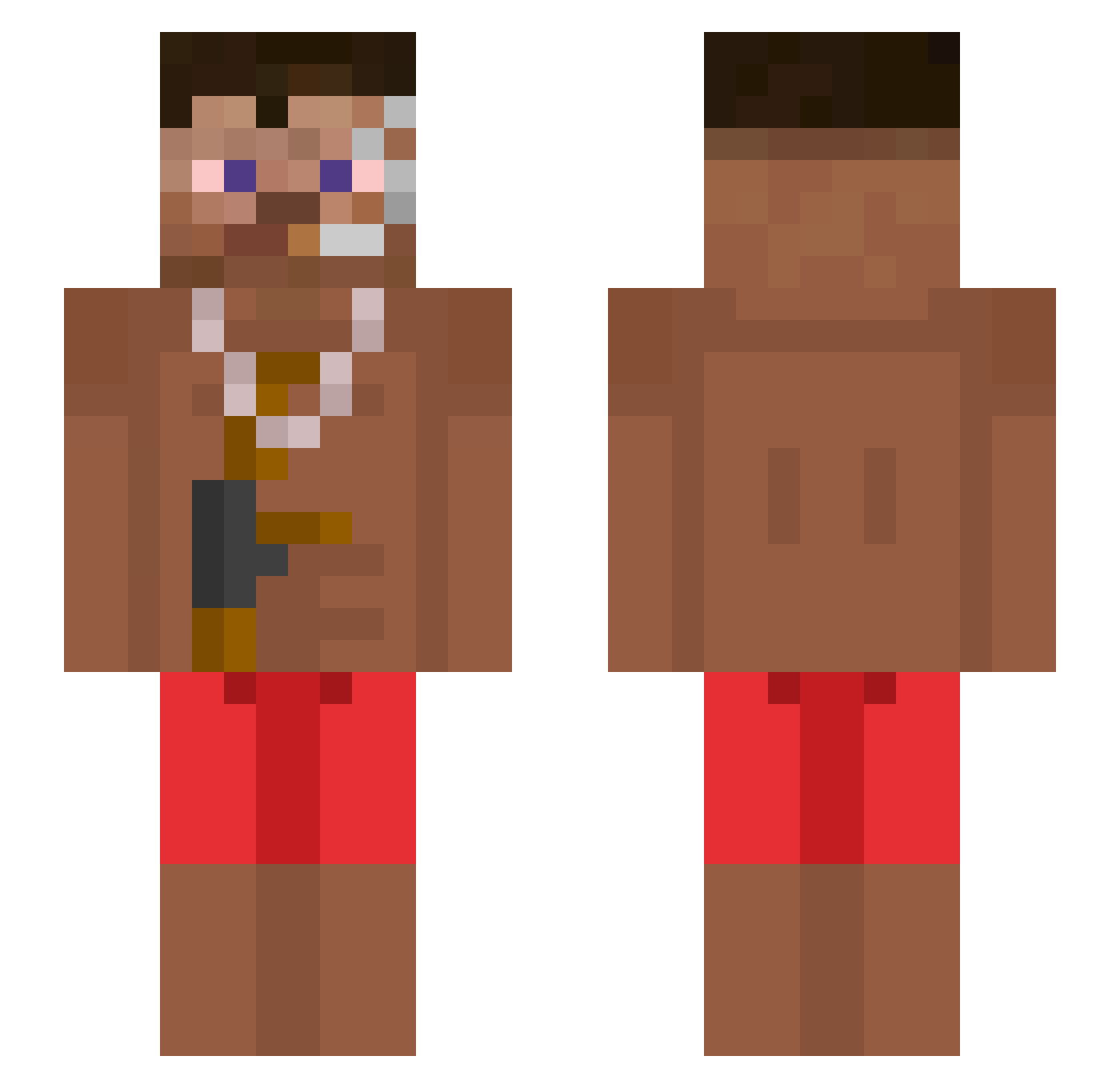 1112223334445556 Minecraft skin, front and back view