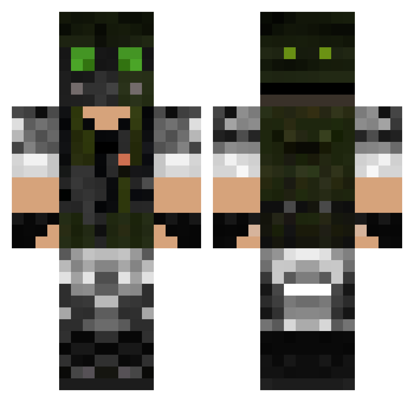HotBolt Minecraft skin, front and back view