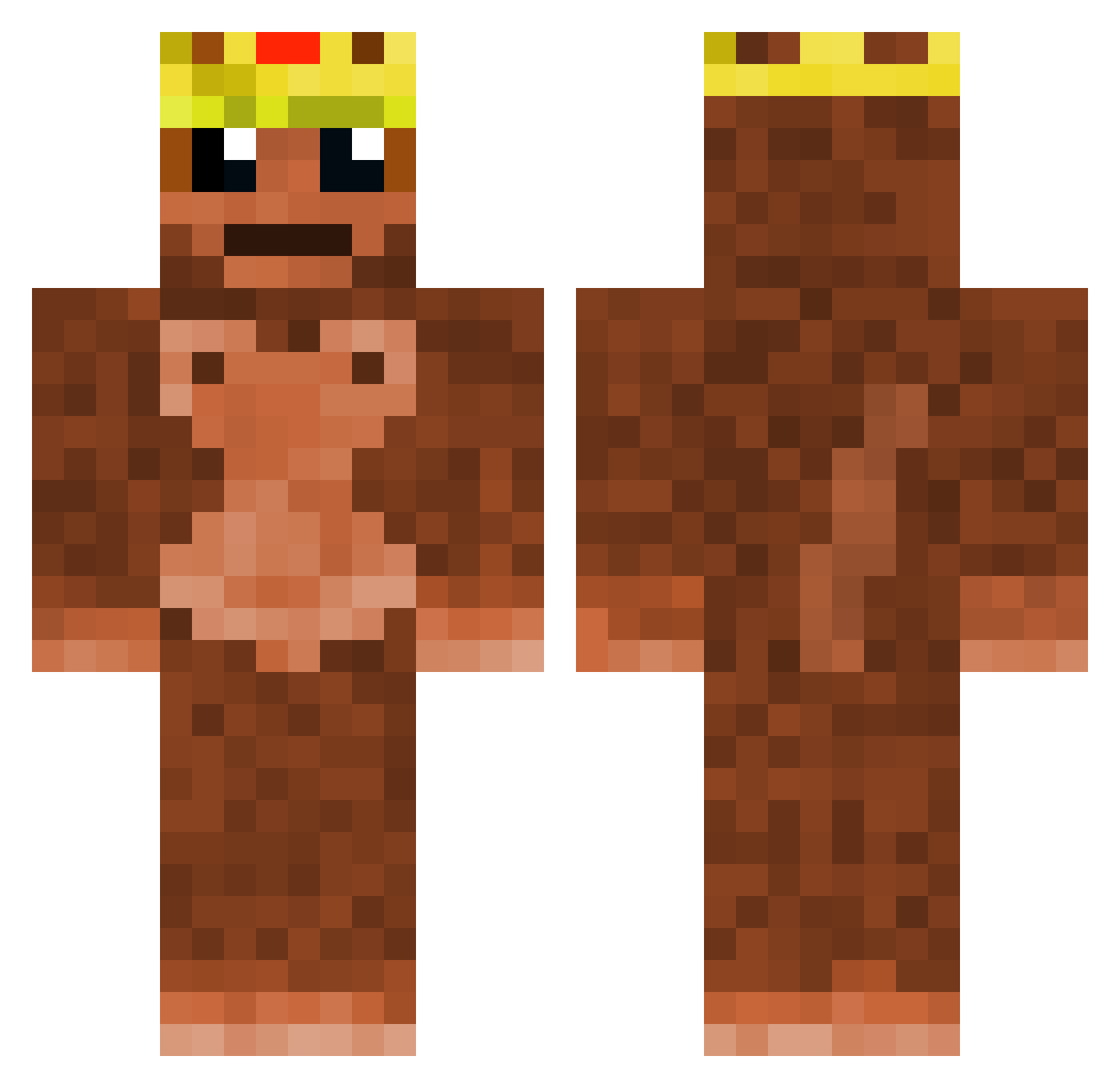 pwadel Minecraft skin, front and back view