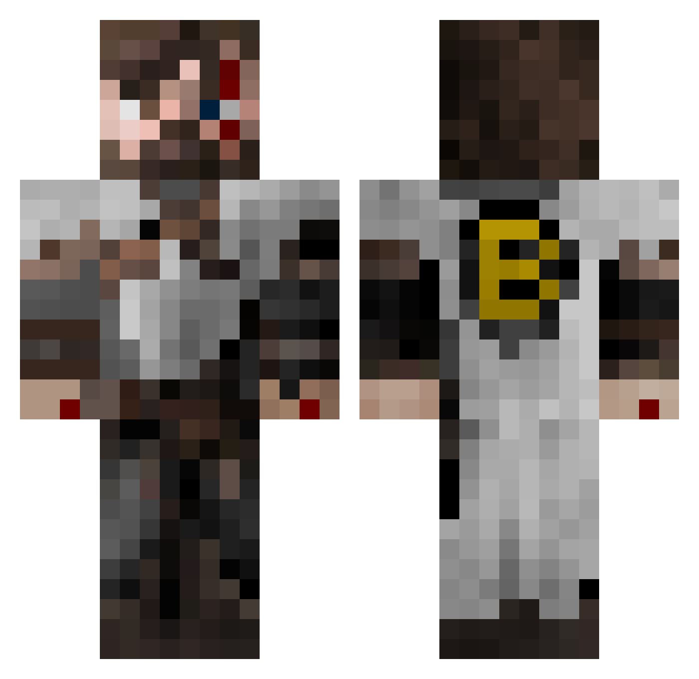 Bubla_ Minecraft skin, front and back view