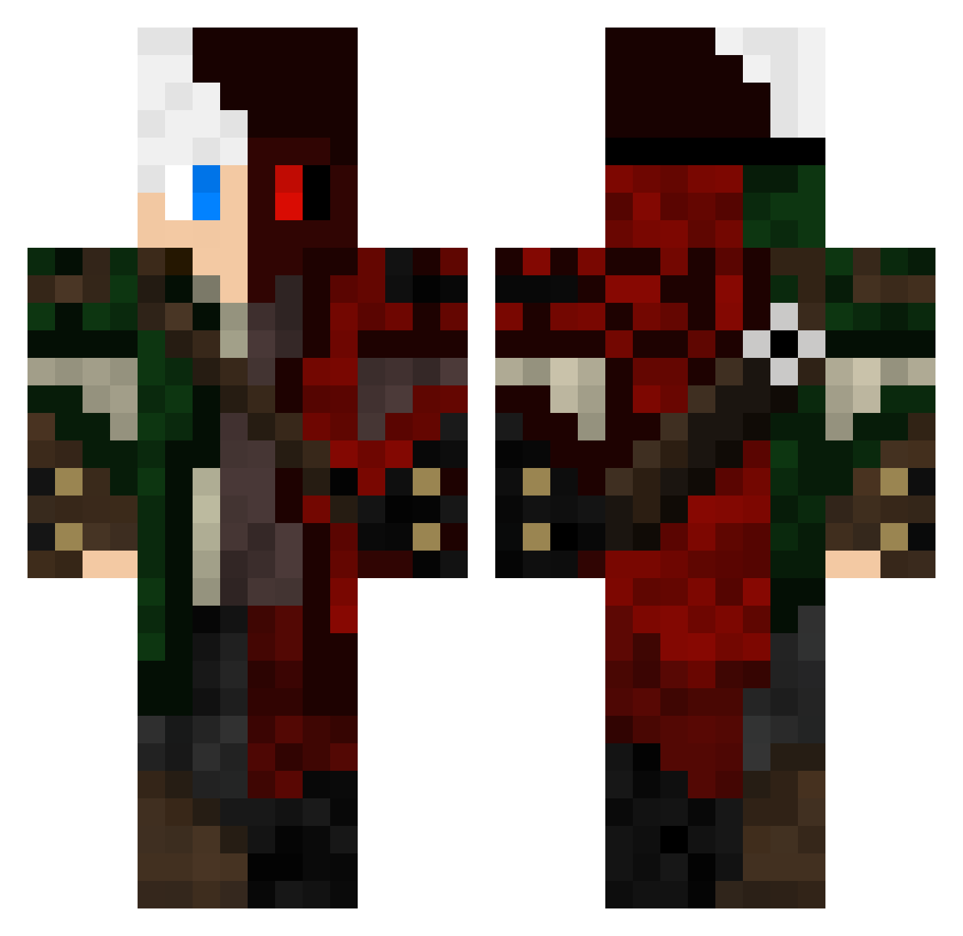 BatCraft0001 Minecraft skin, front and back view