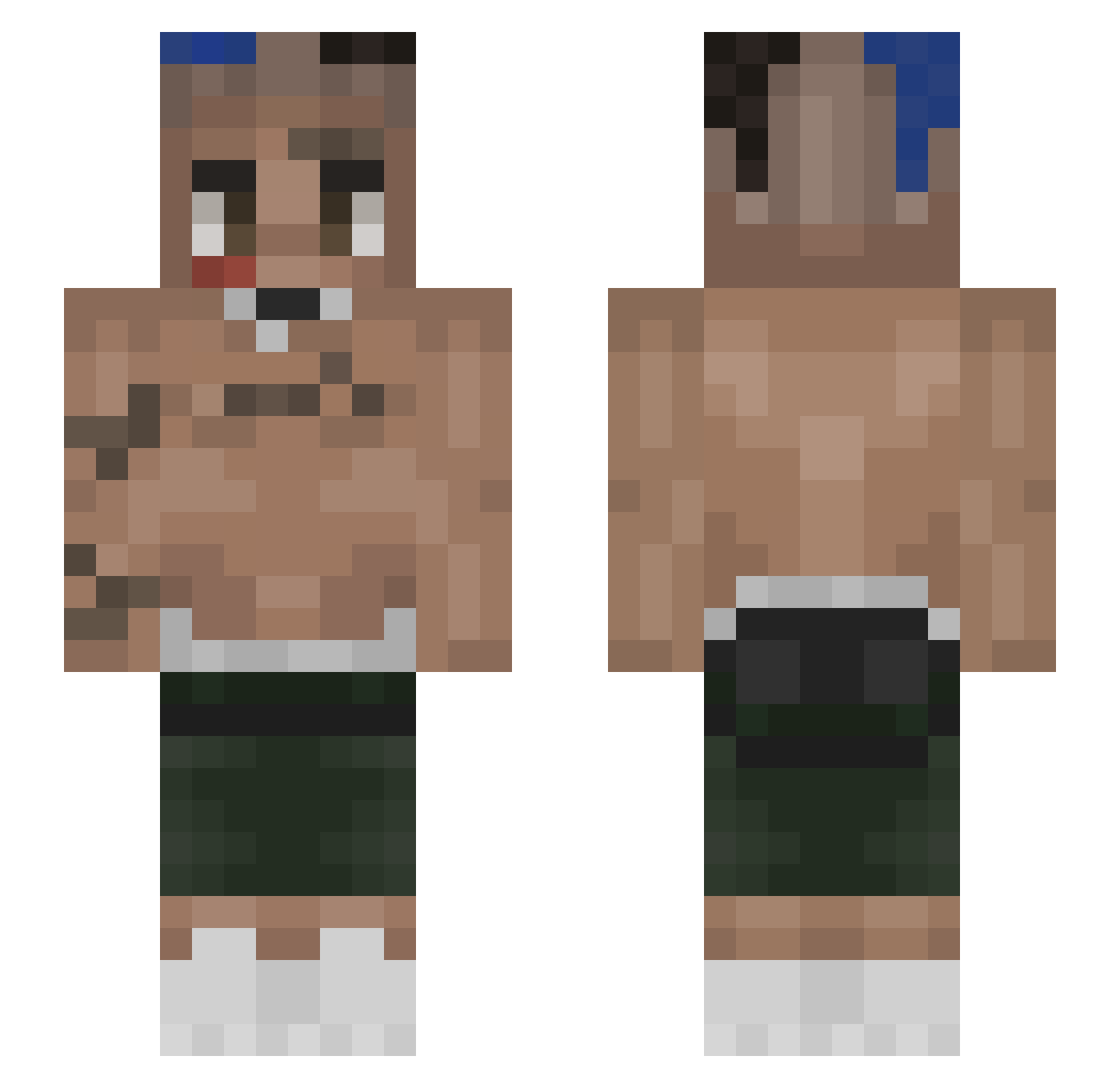 Voosuh Minecraft skin, front and back view