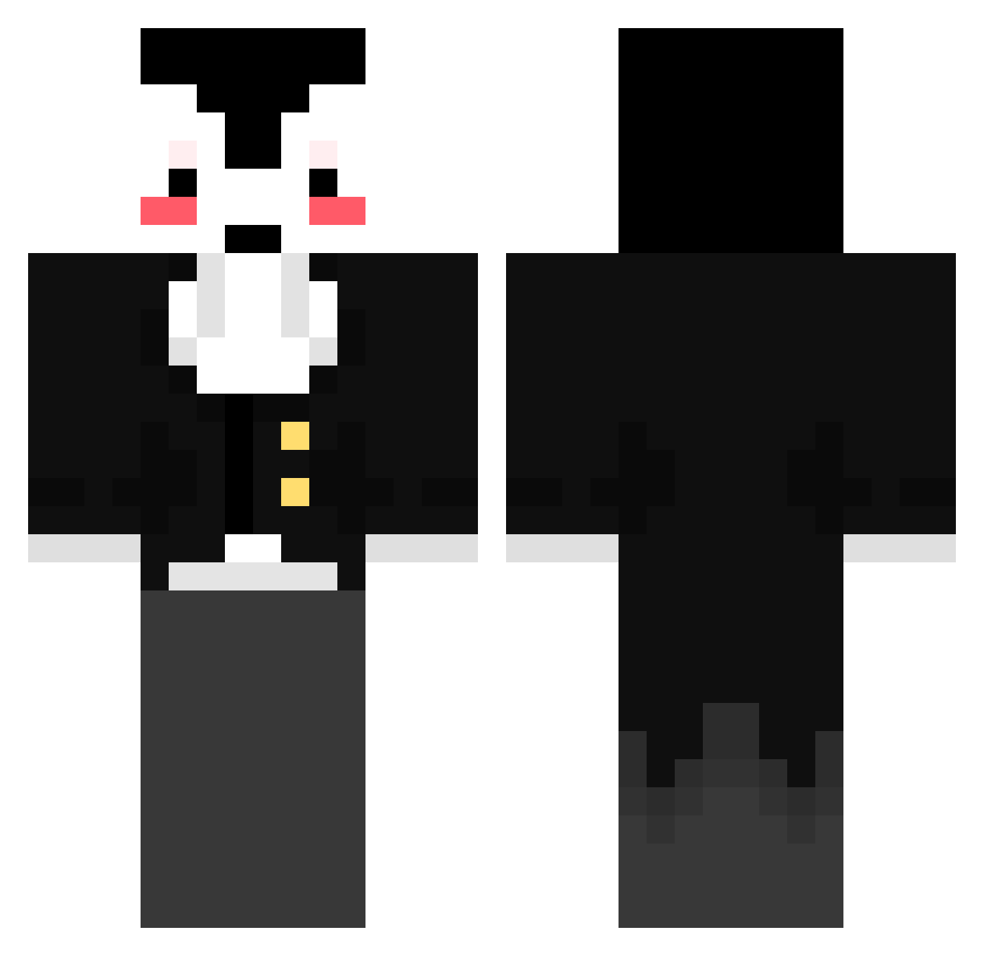 Goober454 Minecraft skin, front and back view