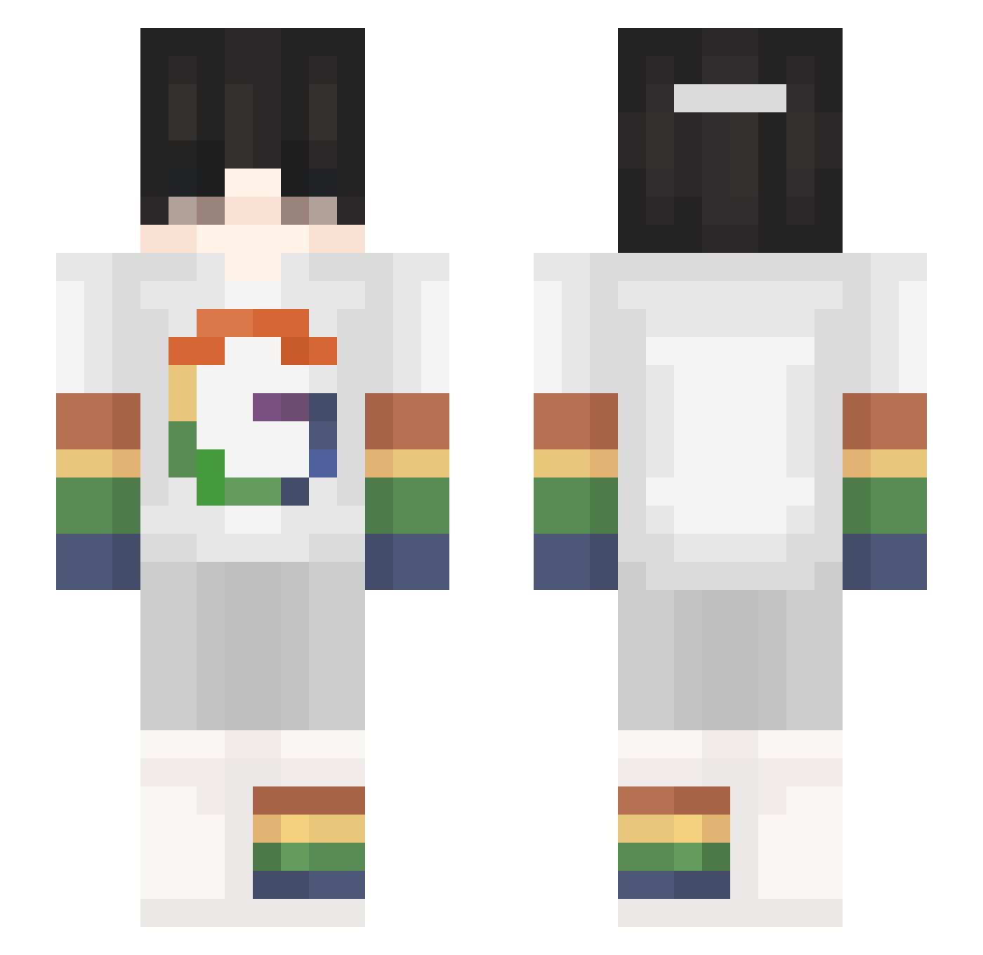 Shoring Minecraft skin, front and back view