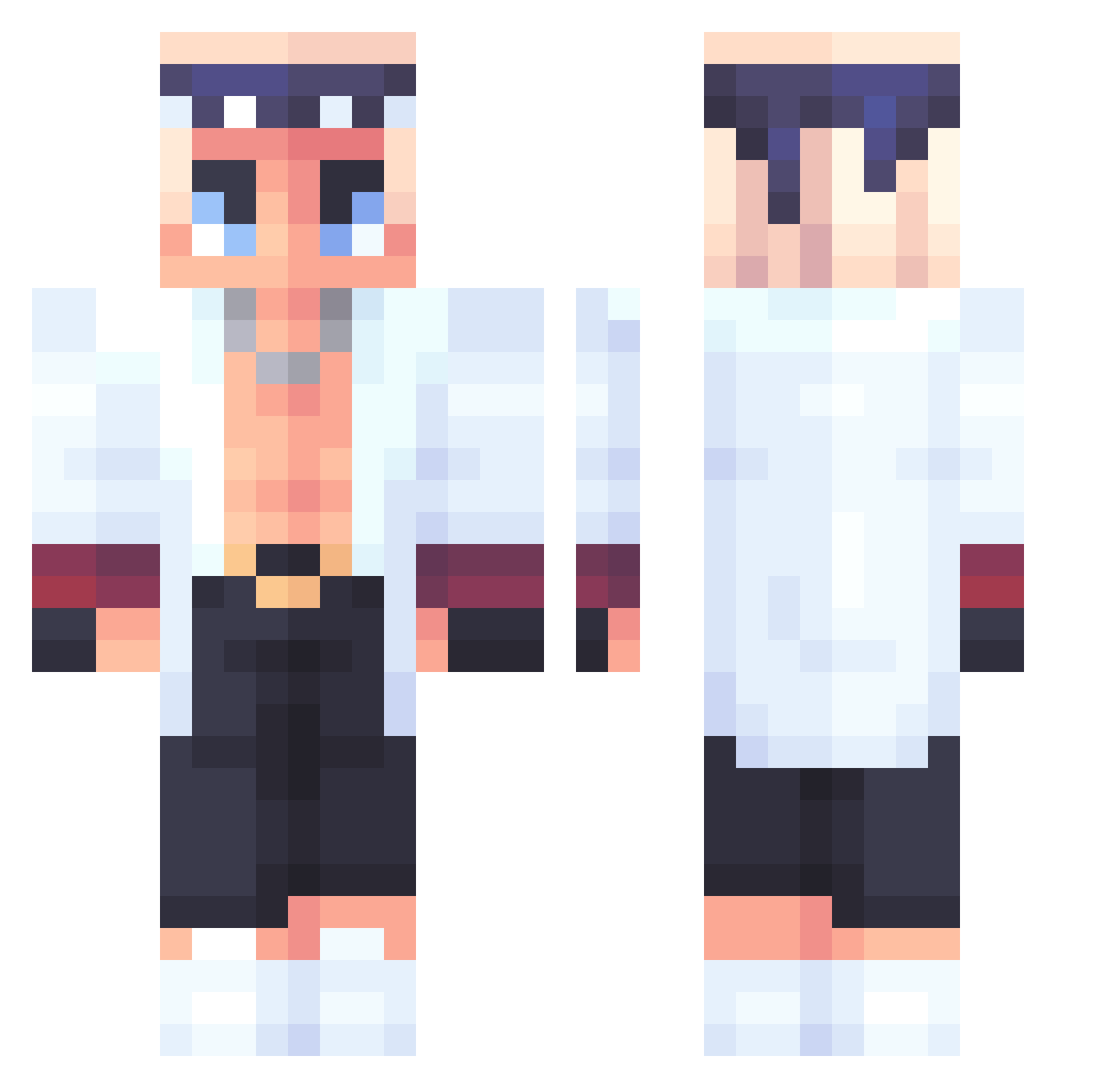ProfessorNobody Minecraft skin, front and back view