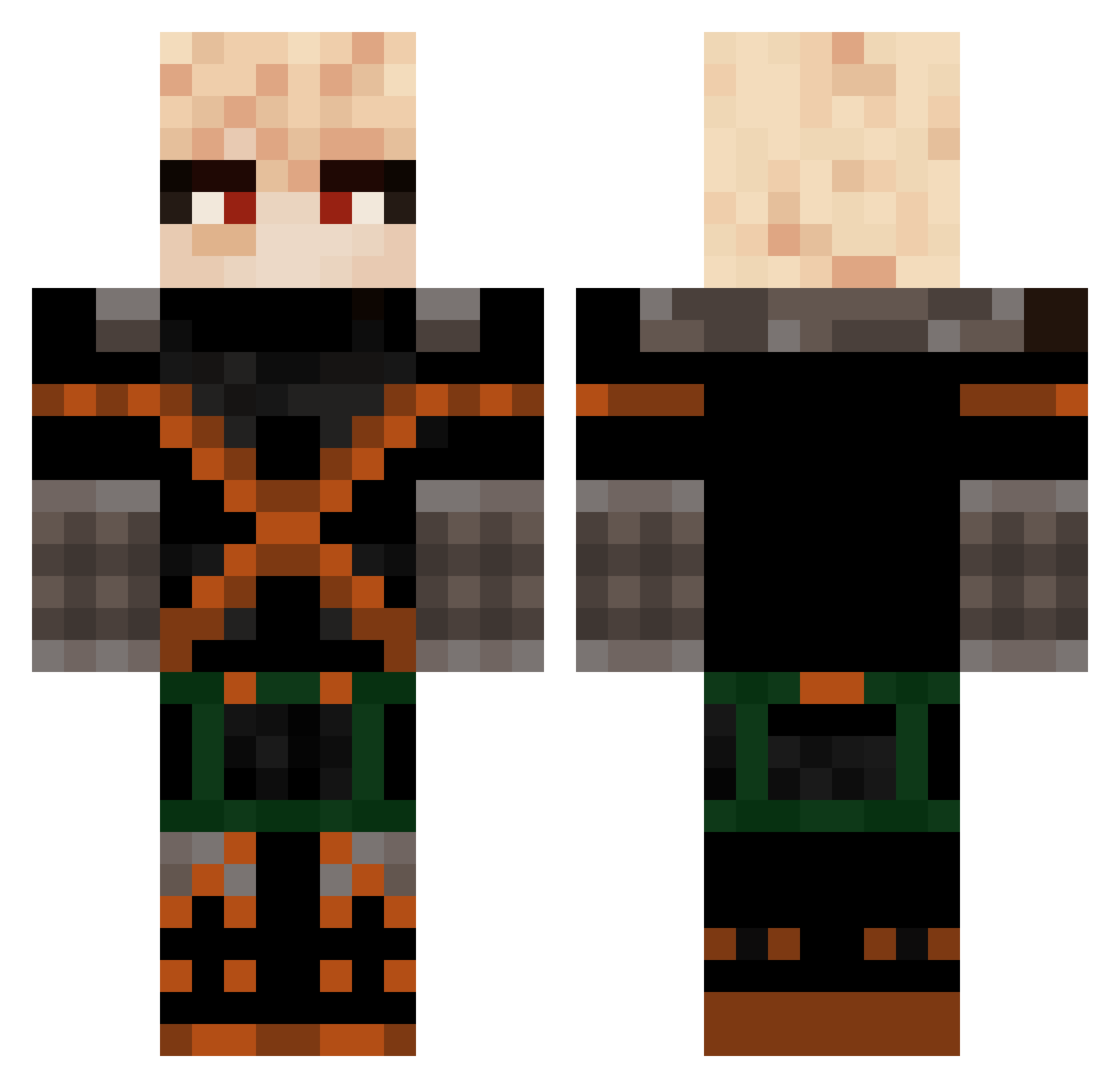 DanSan49 Minecraft skin, front and back view