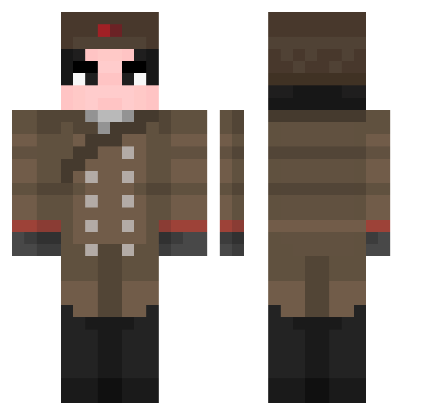 DrWiel Minecraft skin, front and back view