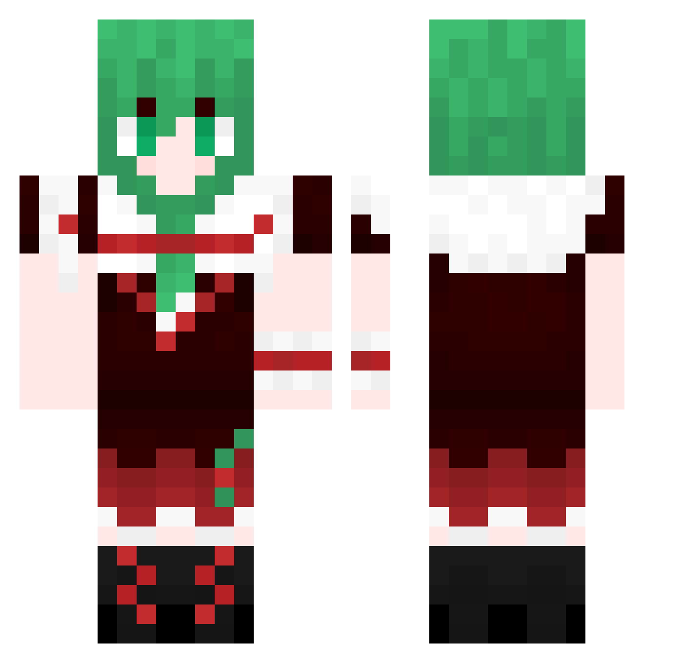 konokana_lucia Minecraft skin, front and back view