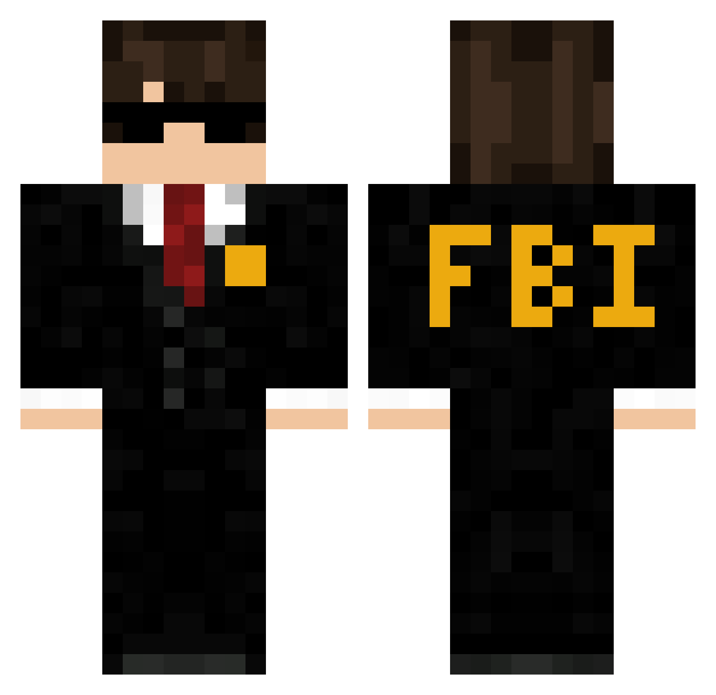 Hapods Minecraft skin, front and back view