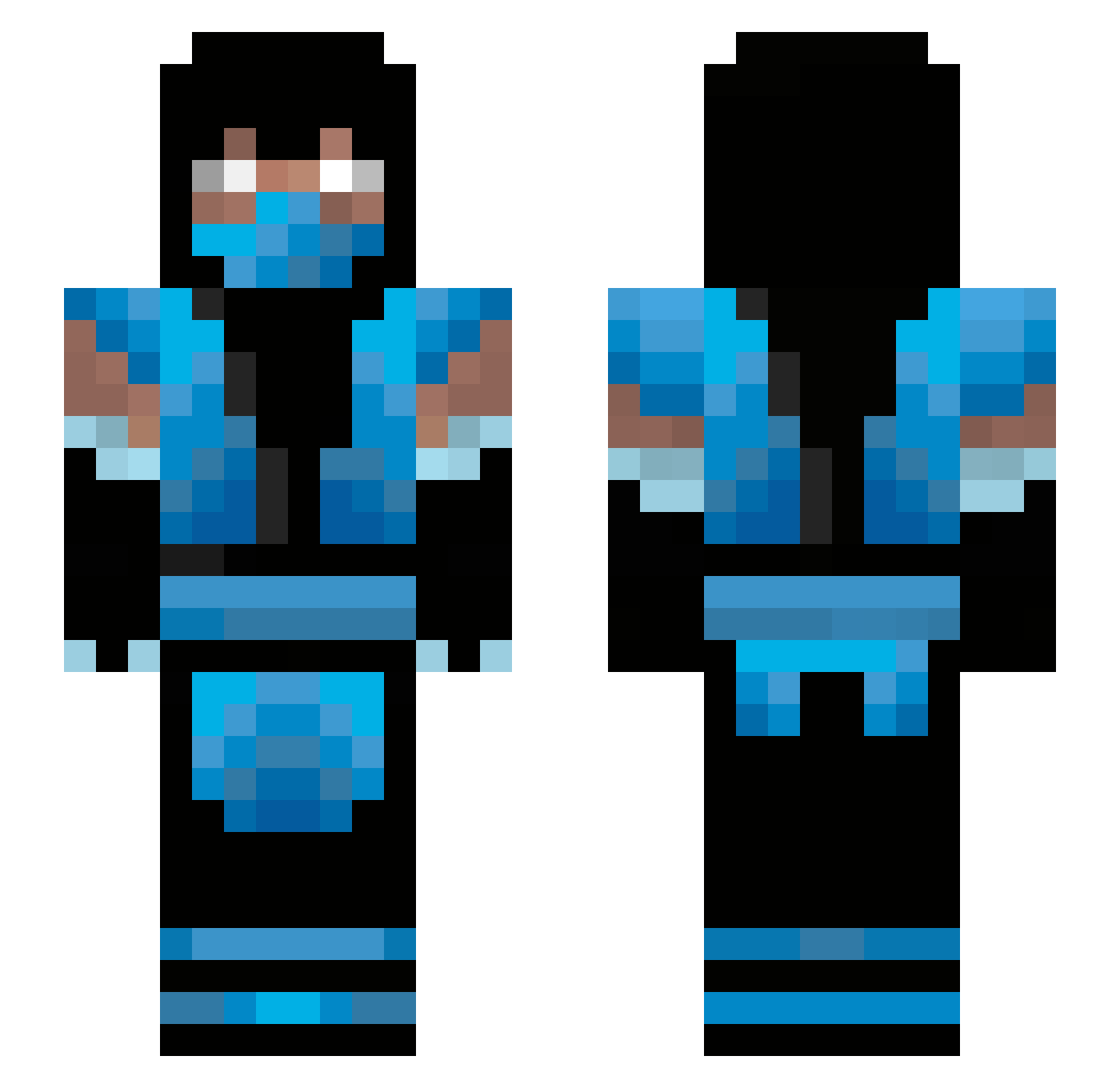 Emansubzero Minecraft skin, front and back view