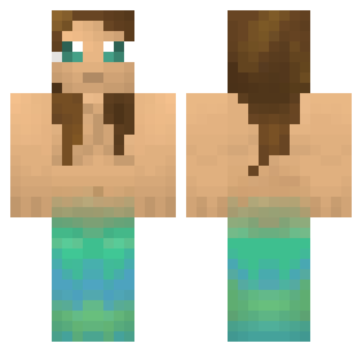 qyEeee Minecraft skin, front and back view