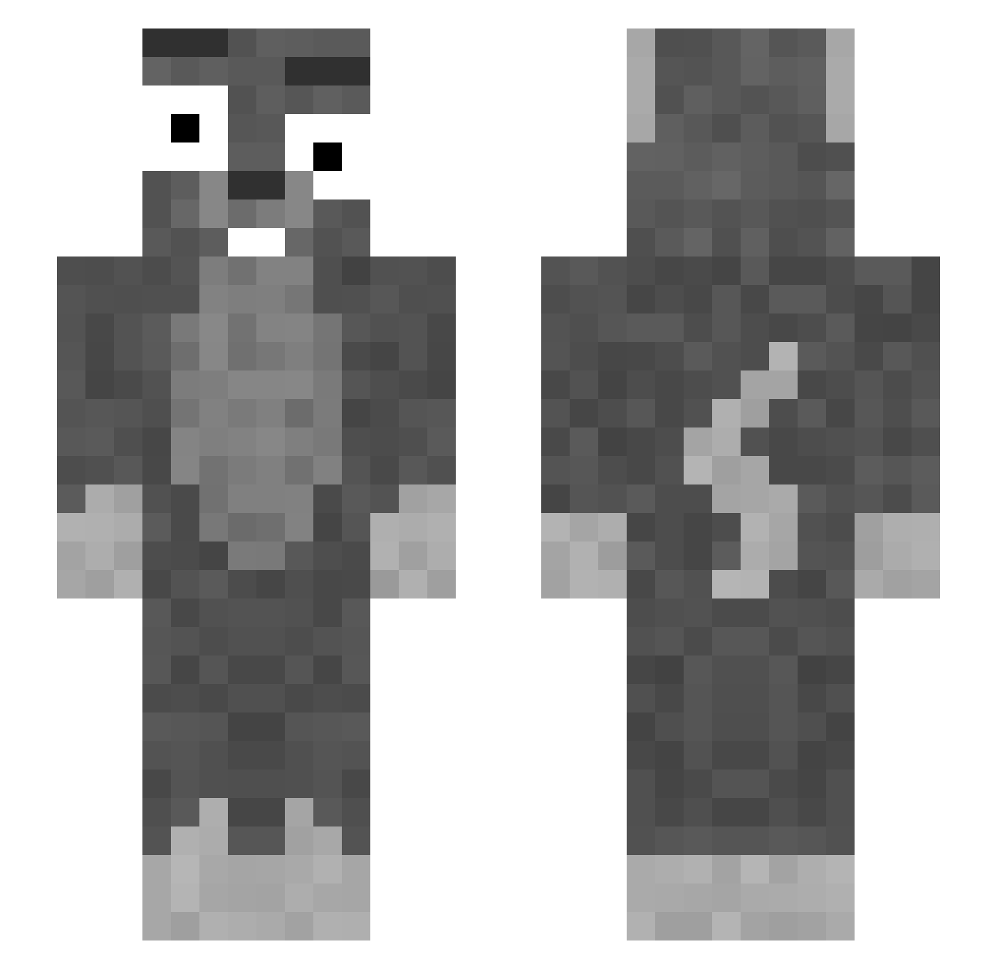 MdeMega Minecraft skin, front and back view