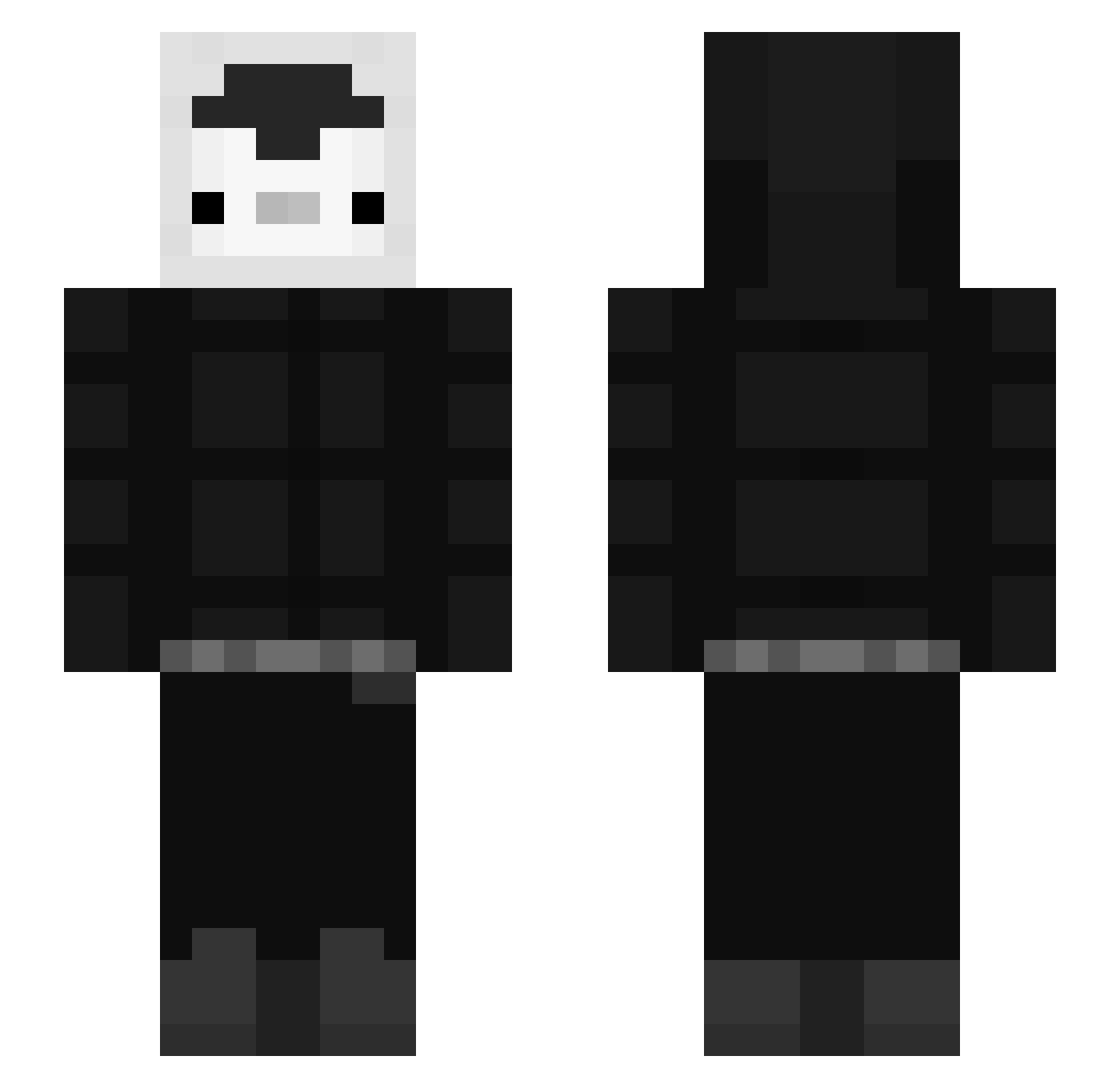 Skiimatic Minecraft skin, front and back view