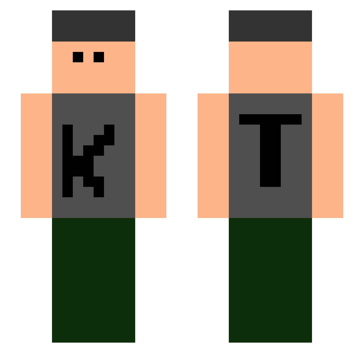 mnmktr Minecraft skin, front and back view