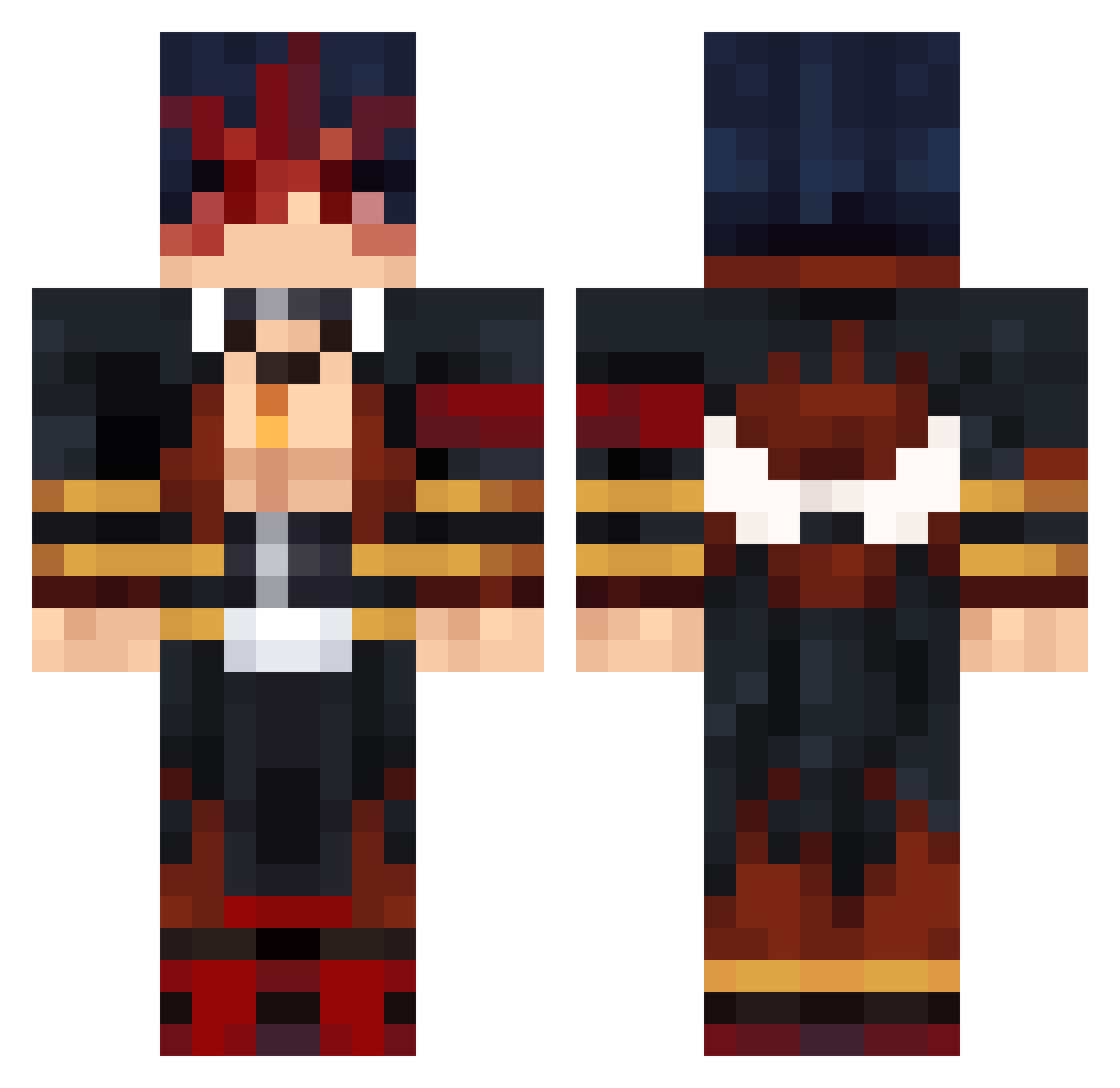 shusu Minecraft skin, front and back view