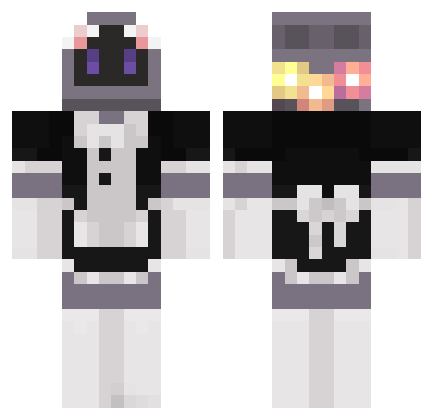 chr0ww Minecraft skin, front and back view