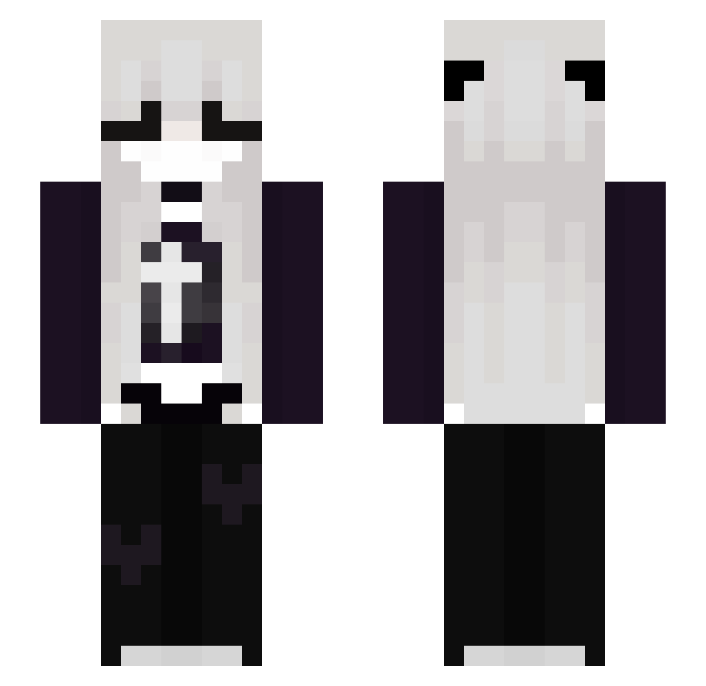 Aquffi Minecraft skin, front and back view