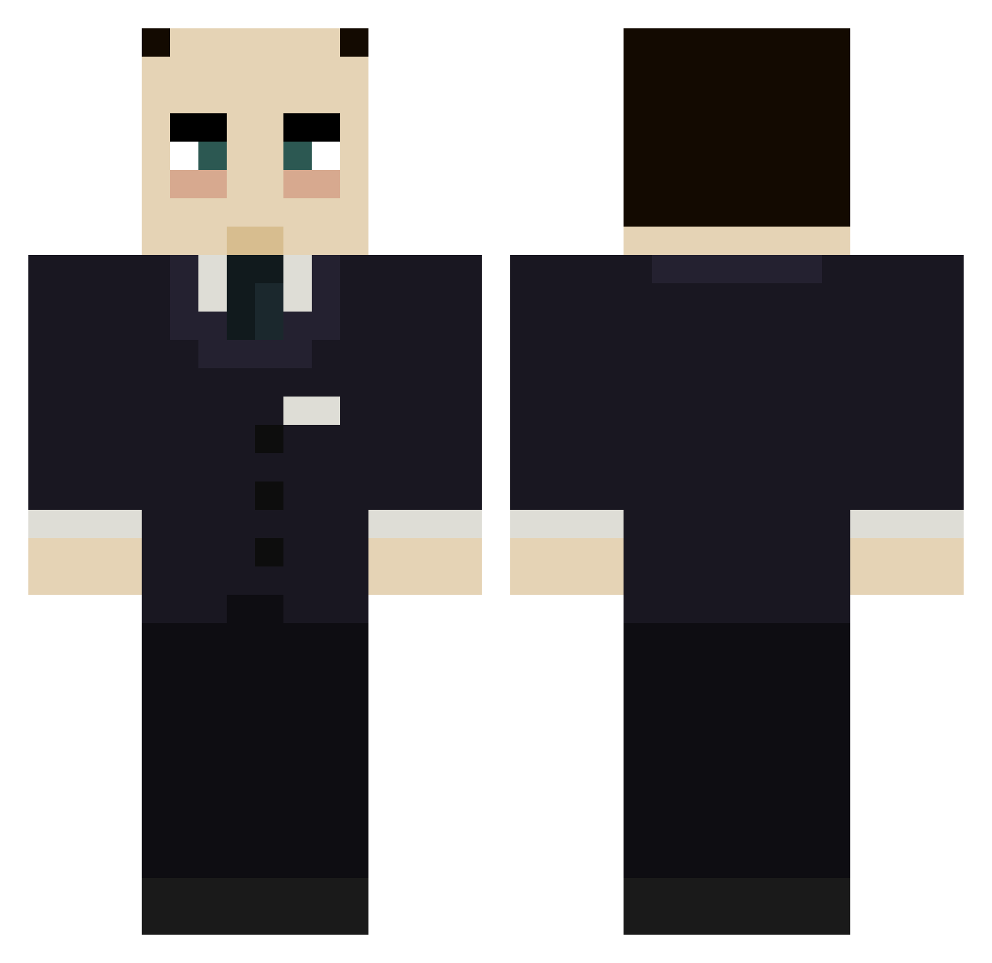 BeaverBoulevard Minecraft skin, front and back view