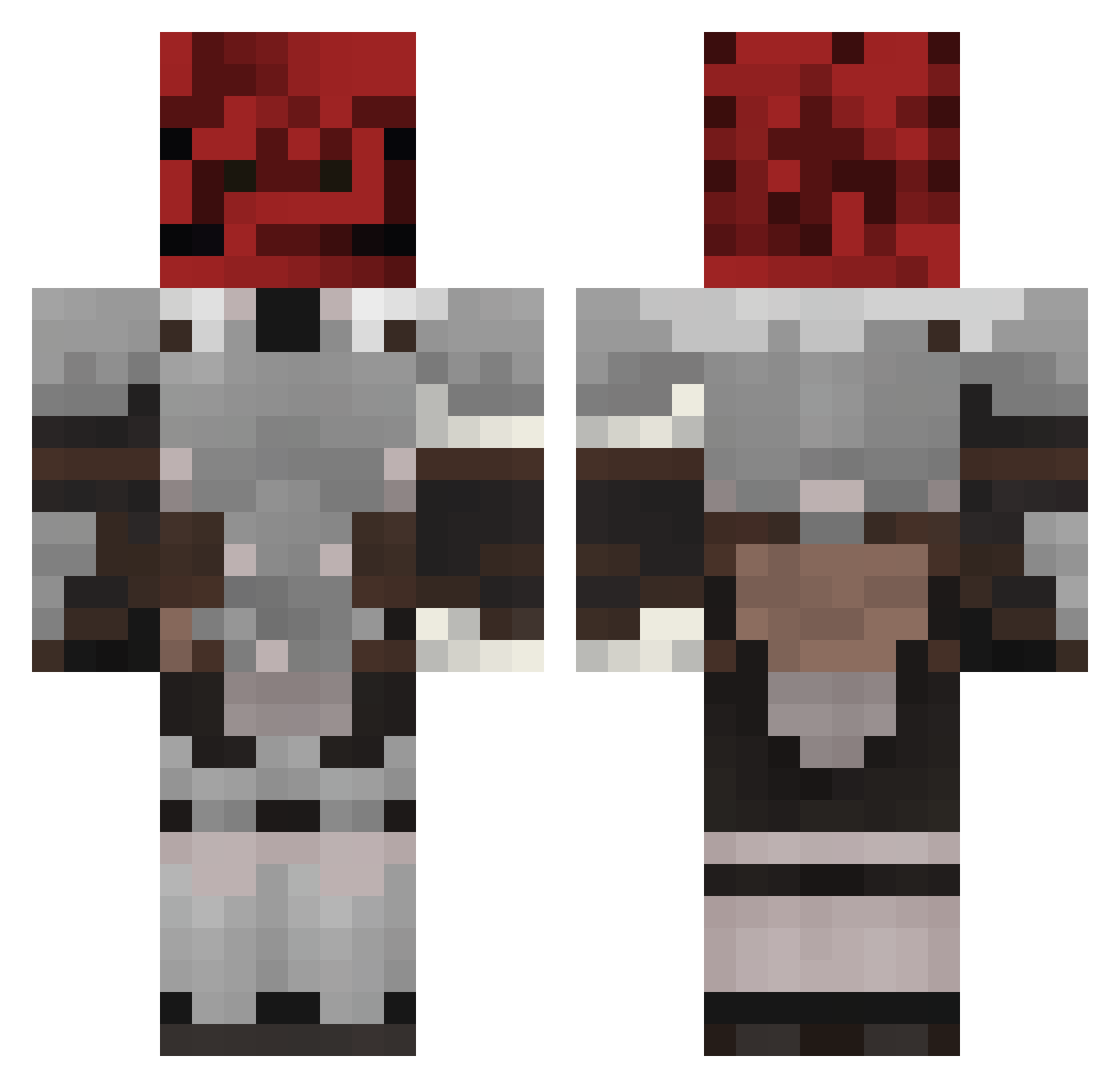 Yorac Minecraft skin, front and back view