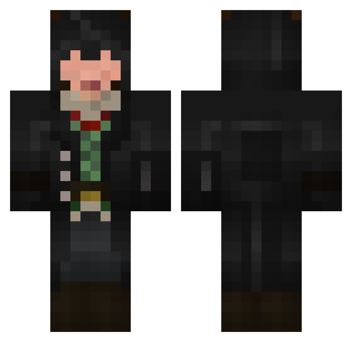GateroXD Minecraft skin, front and back view