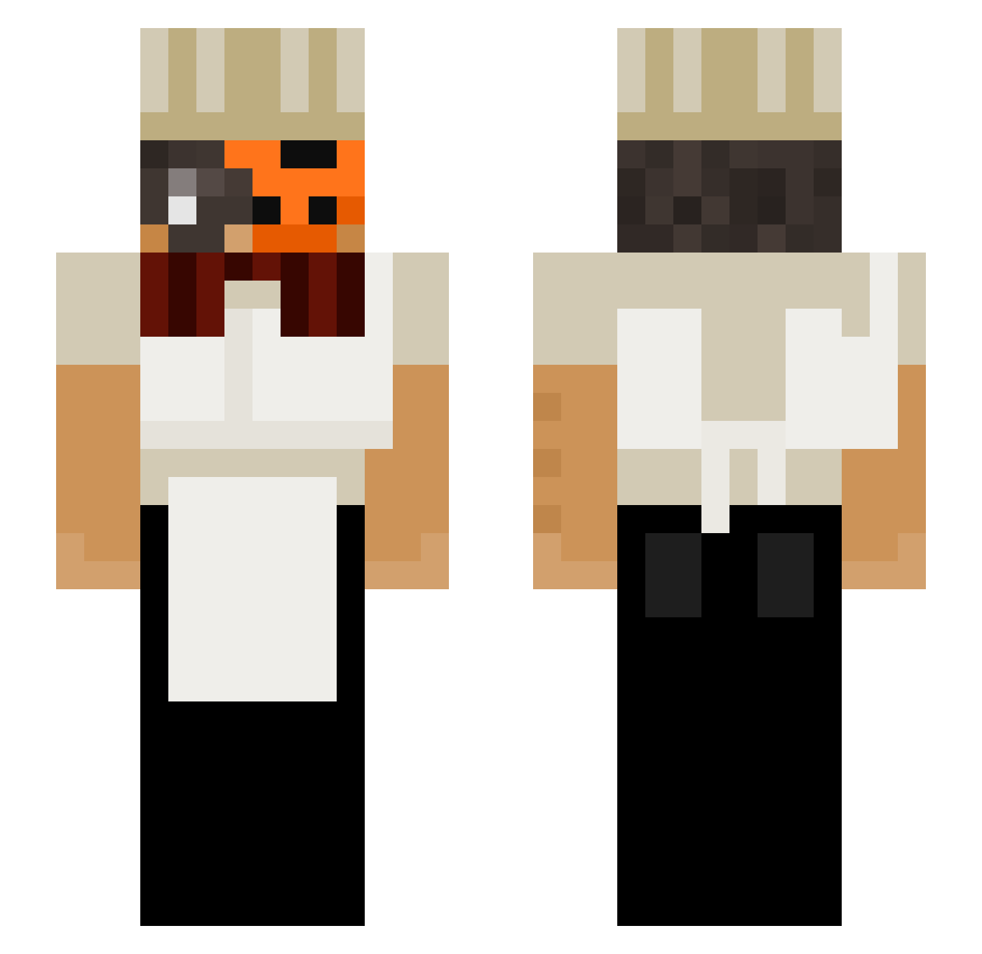 Graytsu Minecraft skin, front and back view