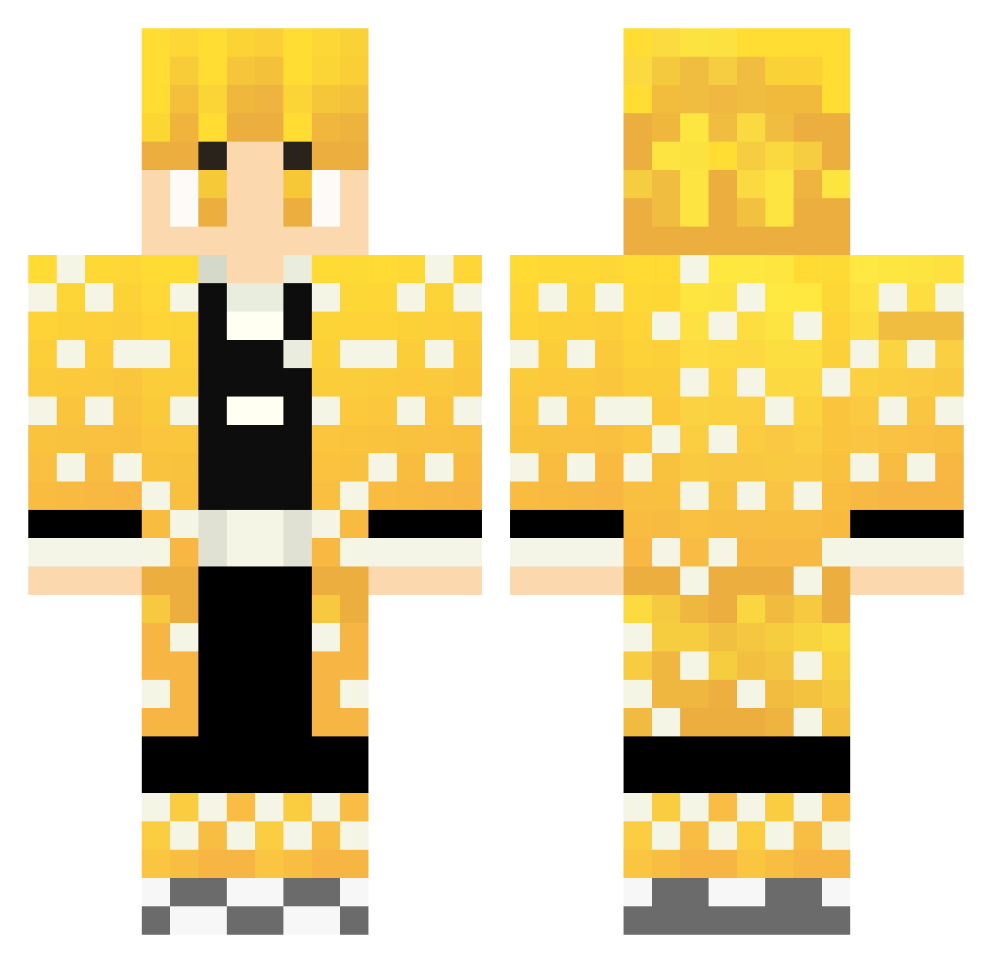 yu457nd33 Minecraft skin, front and back view