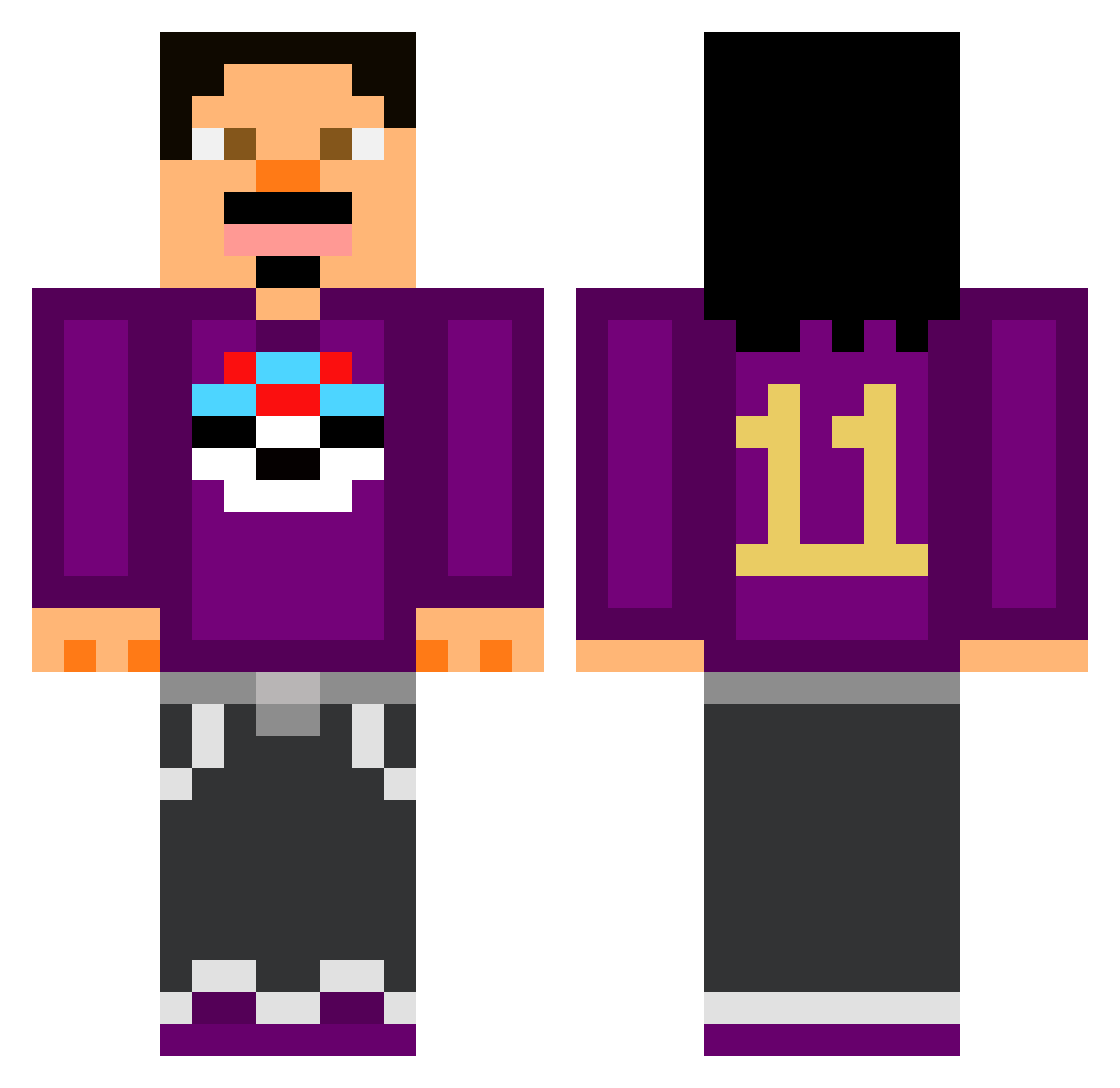 z6Manu Minecraft skin, front and back view