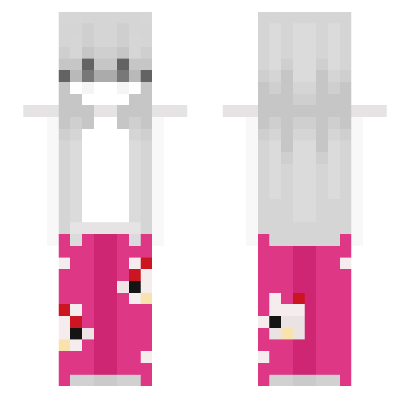 MyRuinedLife Minecraft skin, front and back view