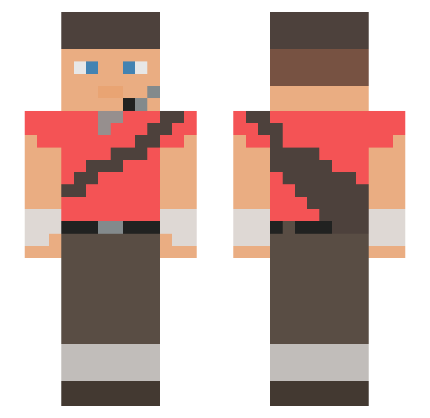 Darwin3629 Minecraft skin, front and back view