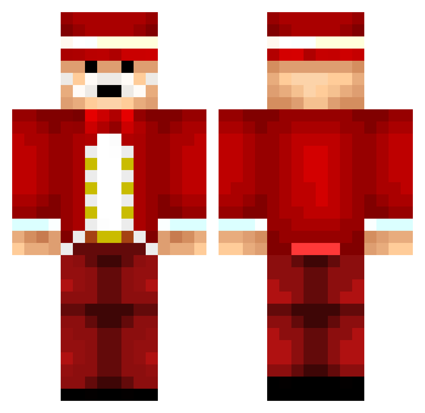 Dadaman Minecraft skin, front and back view