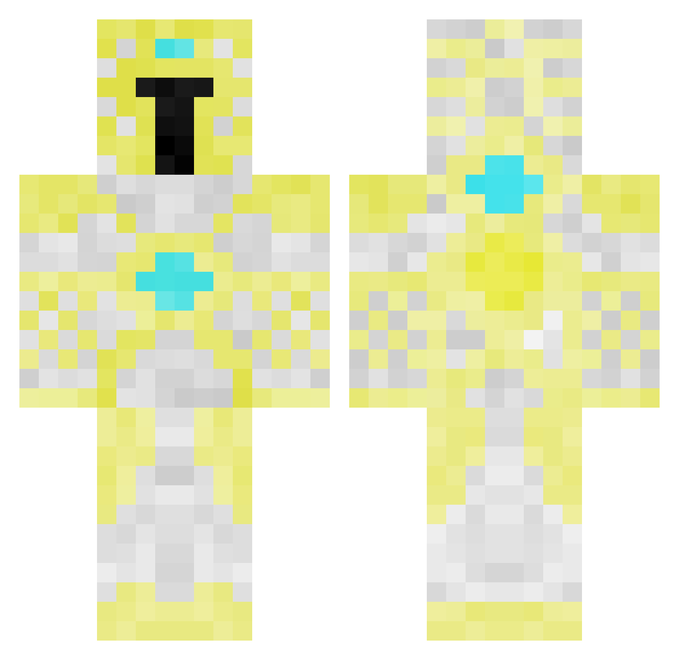 SamBur Minecraft skin, front and back view