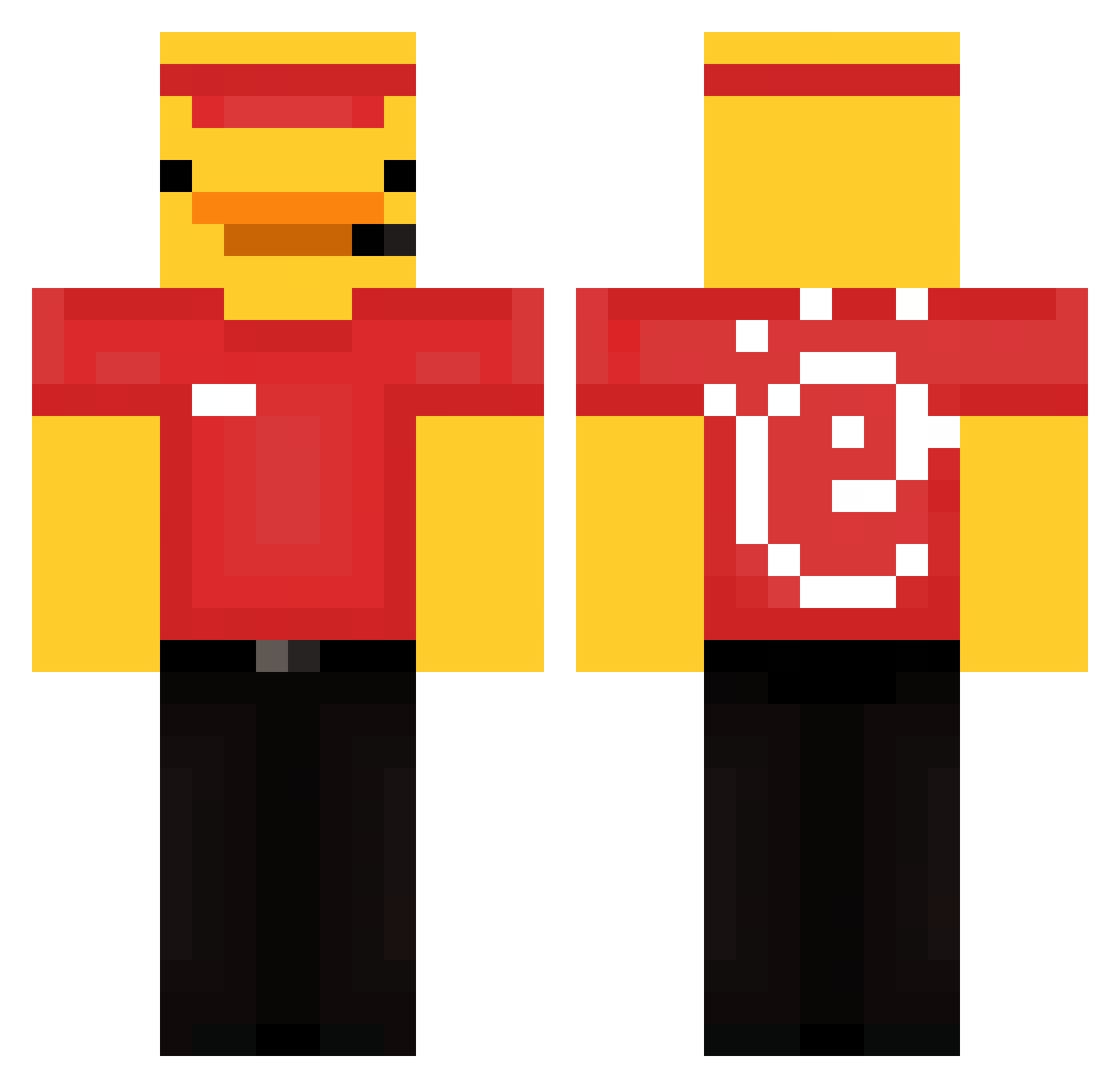 rosaparkyy Minecraft skin, front and back view