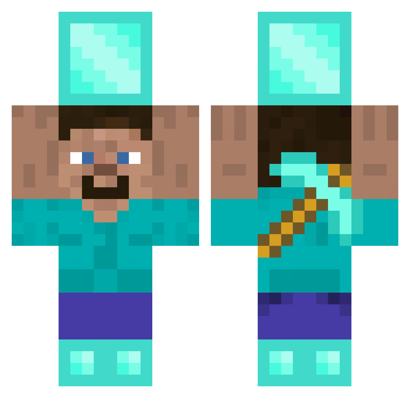 NeS_shoXy Minecraft skin, front and back view