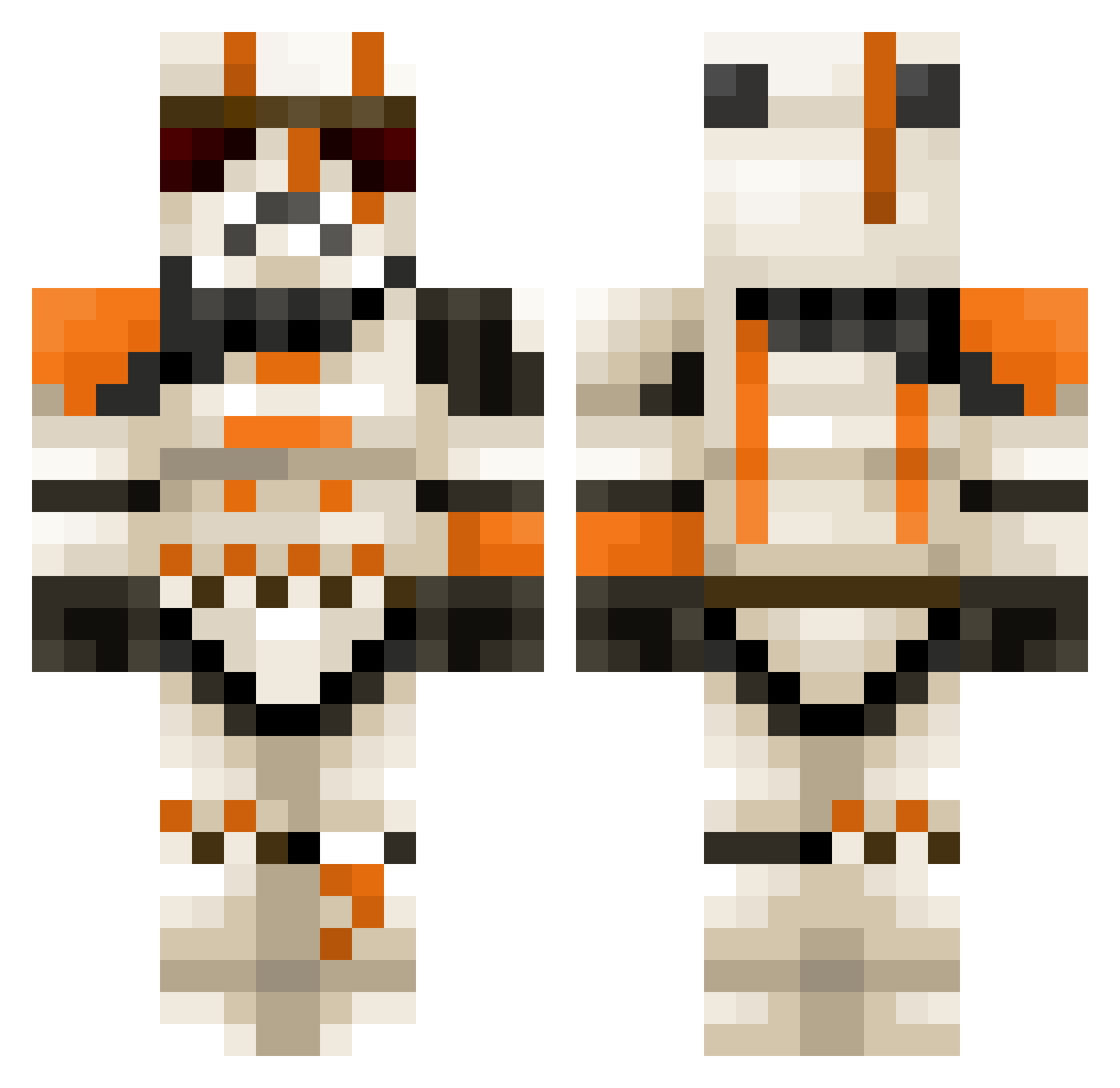 nunch Minecraft skin, front and back view