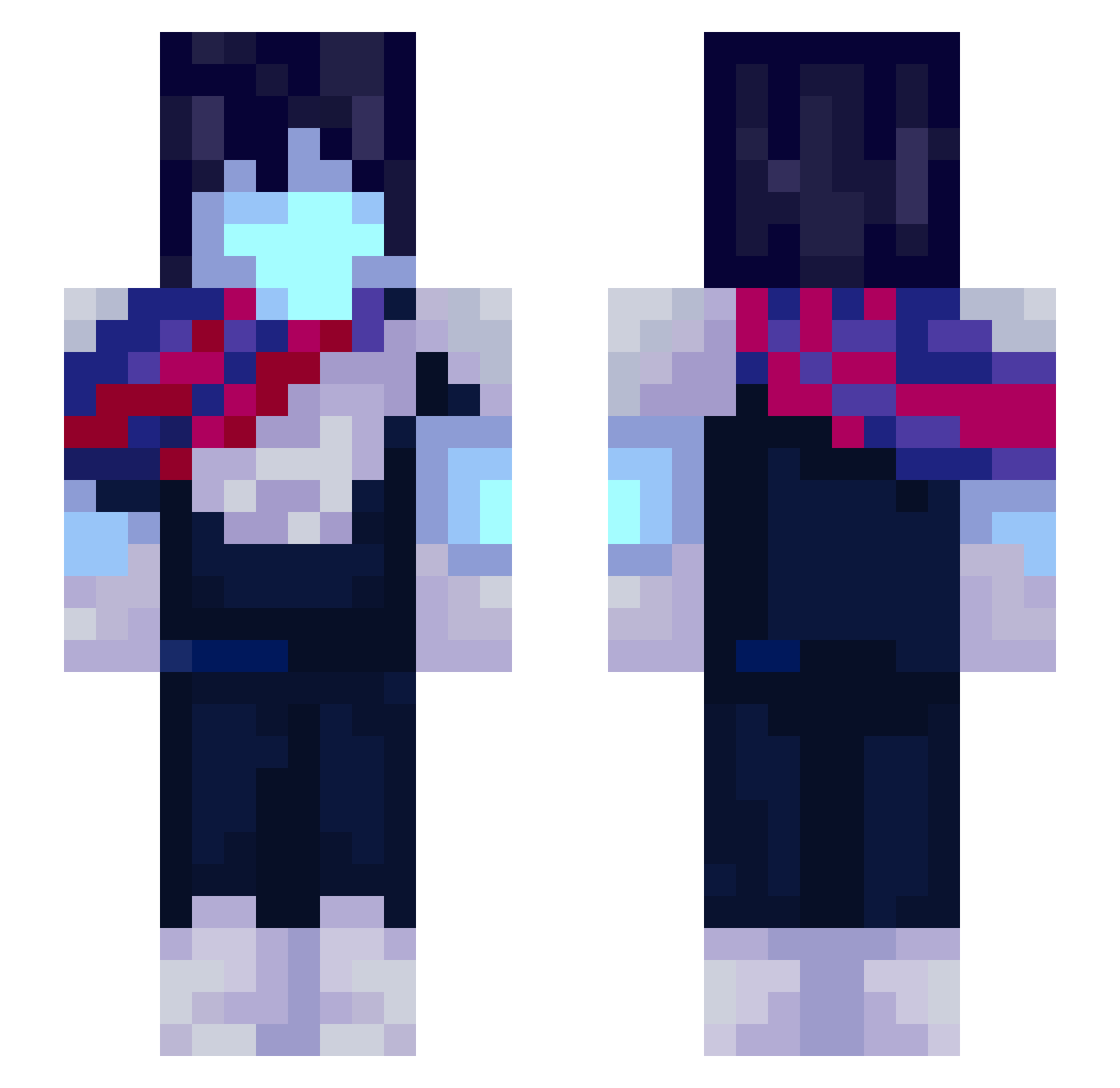 afroshxt Minecraft skin, front and back view