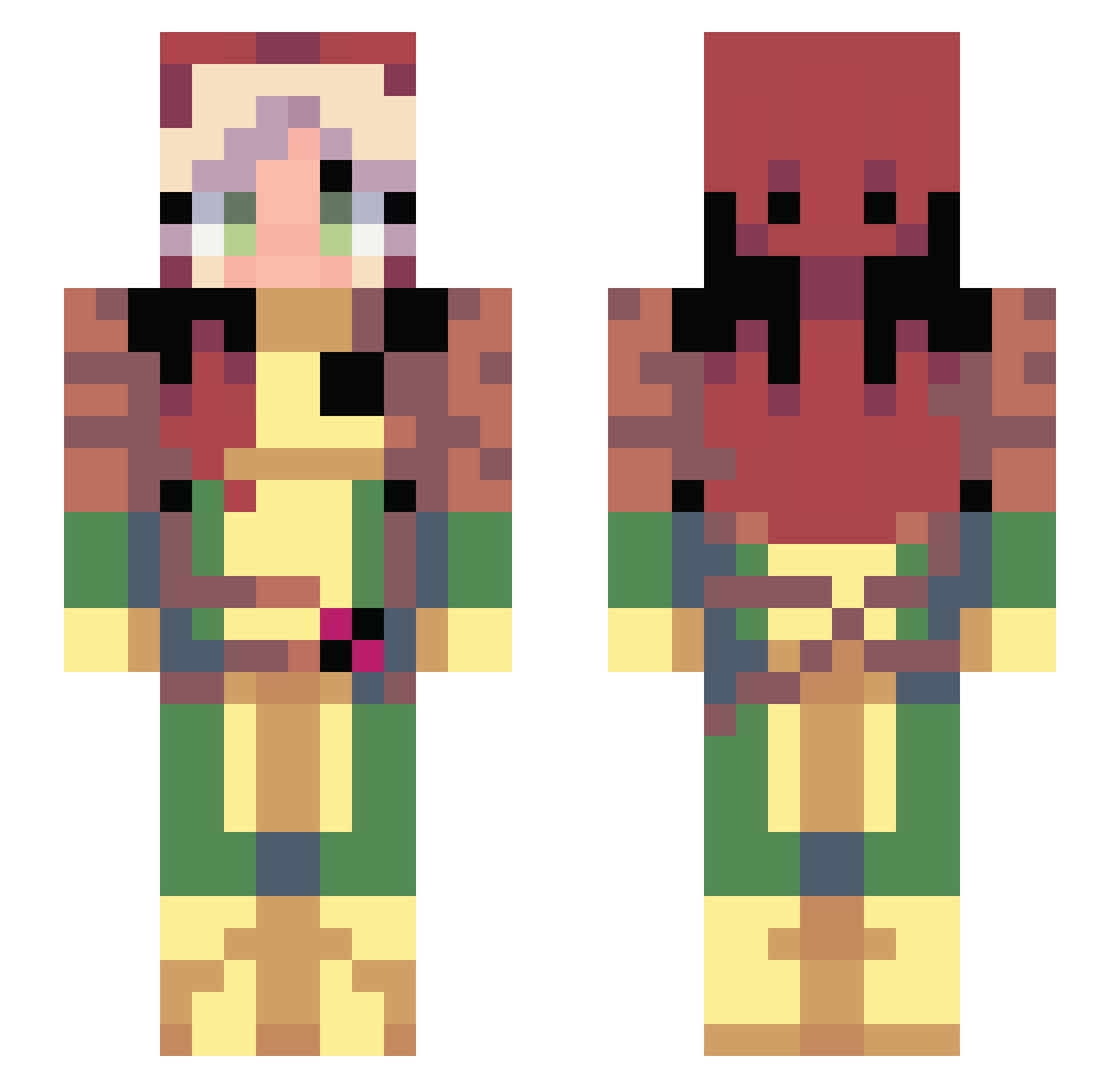 Lionnax Minecraft skin, front and back view
