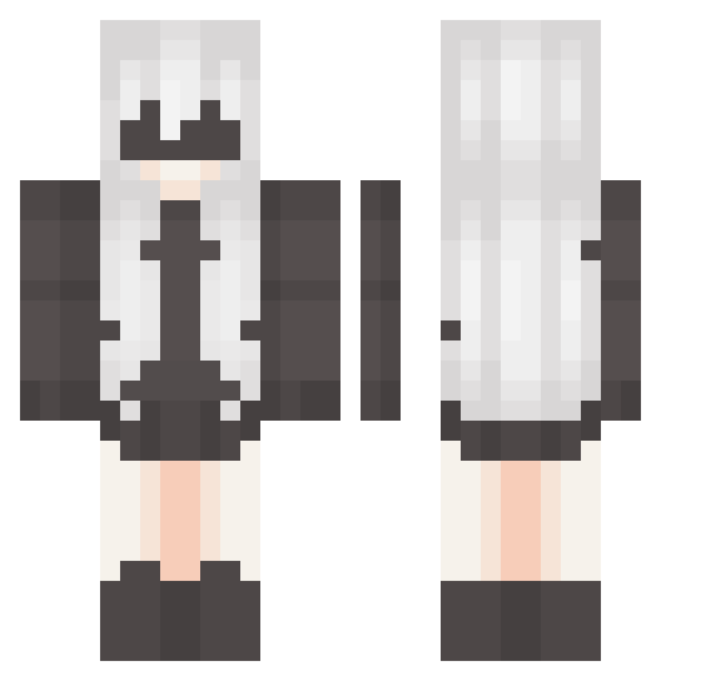 Sekketsu Minecraft skin, front and back view
