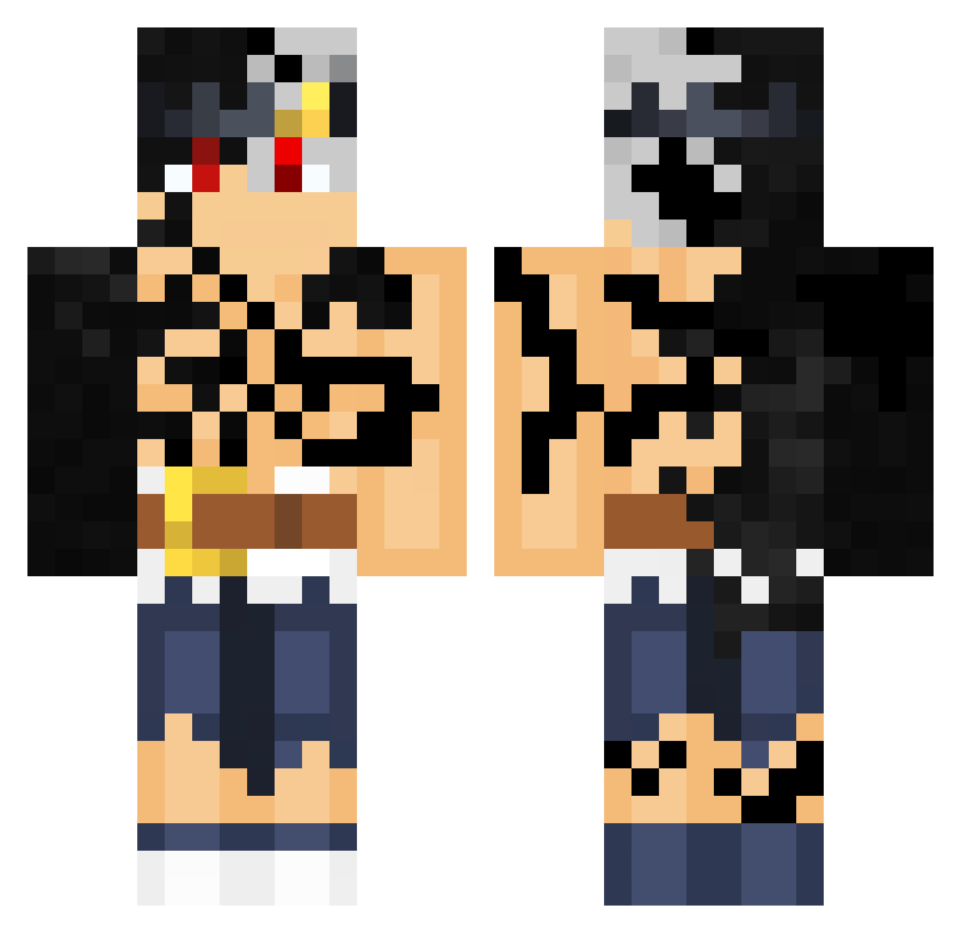 Awrakop Minecraft skin, front and back view