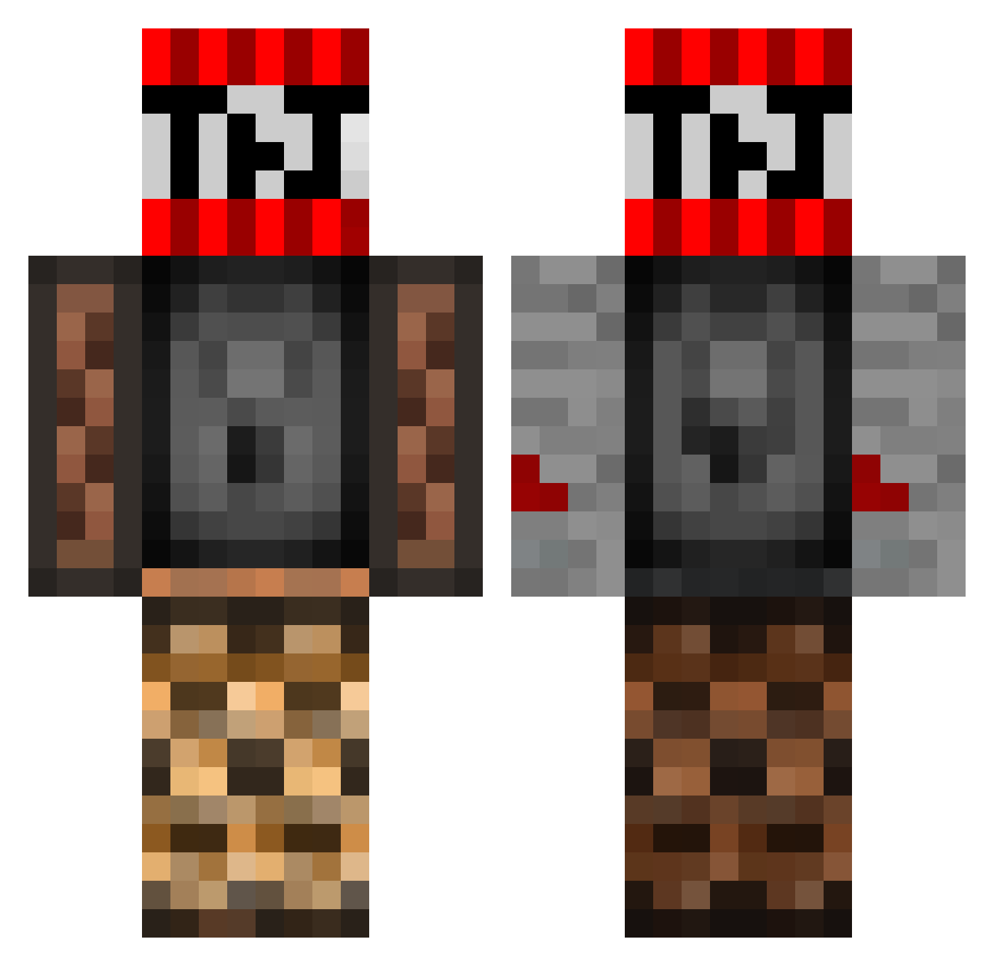 Kuba3701 Minecraft skin, front and back view