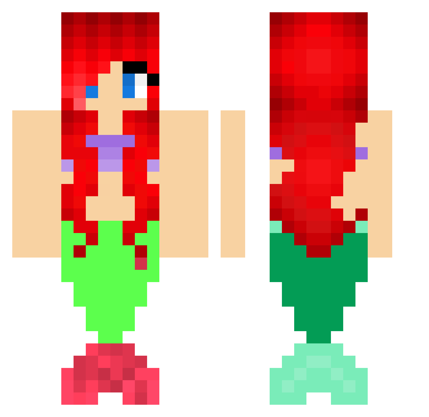 jefnull Minecraft skin, front and back view