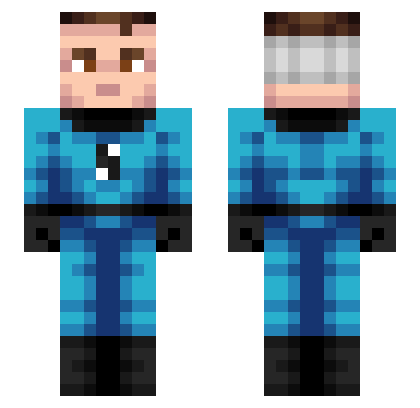 RainbowCatto Minecraft skin, front and back view