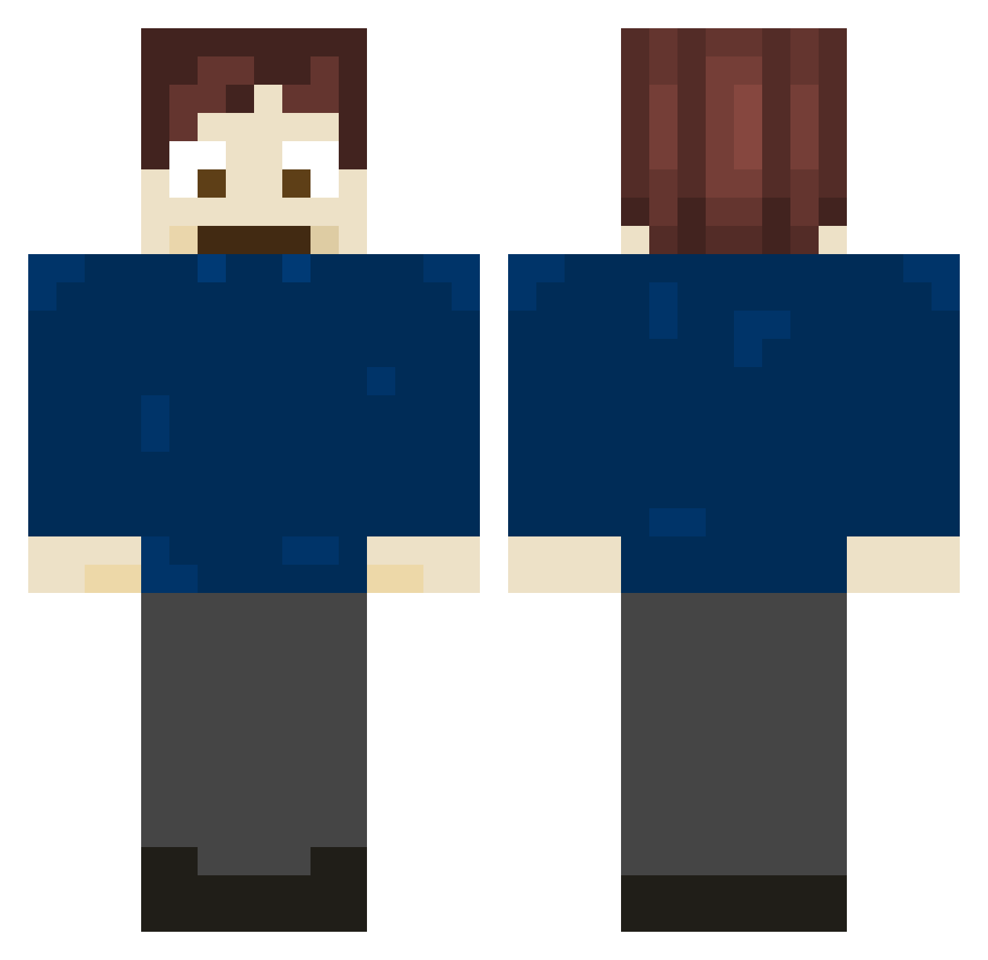 duv1penguin Minecraft skin, front and back view